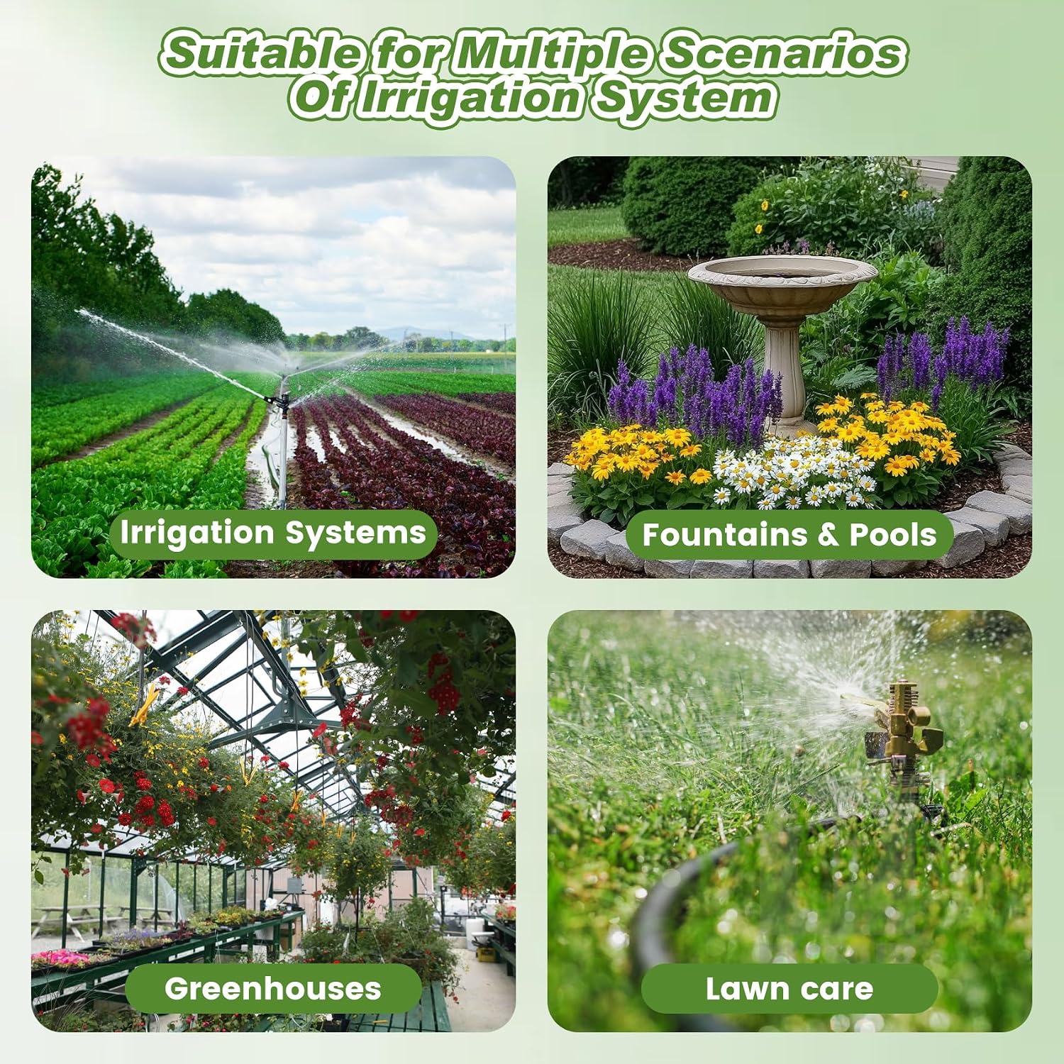 1/2 Inch Drip Irrigation Tubing, 50FT Main Line Hose Tube, Flexible PVC Irrigation Hose for Raised Beds, Greenhouse