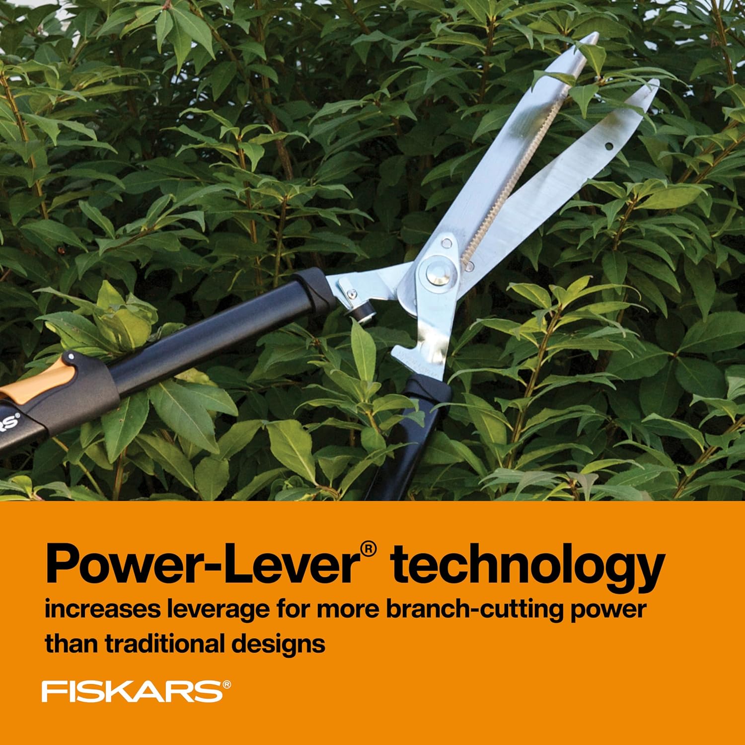 Fiskars 25"-33" Power-Lever Extendable Garden Hedge Shears, 10” Blades