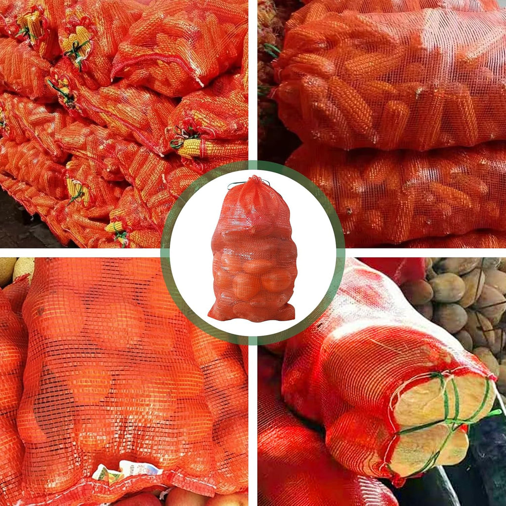 50 Pack 36lb Mesh Onion Bags Reusable Produce Storage Fruit Vegetable Storage Bags with Drawstring for Onions Potatoes