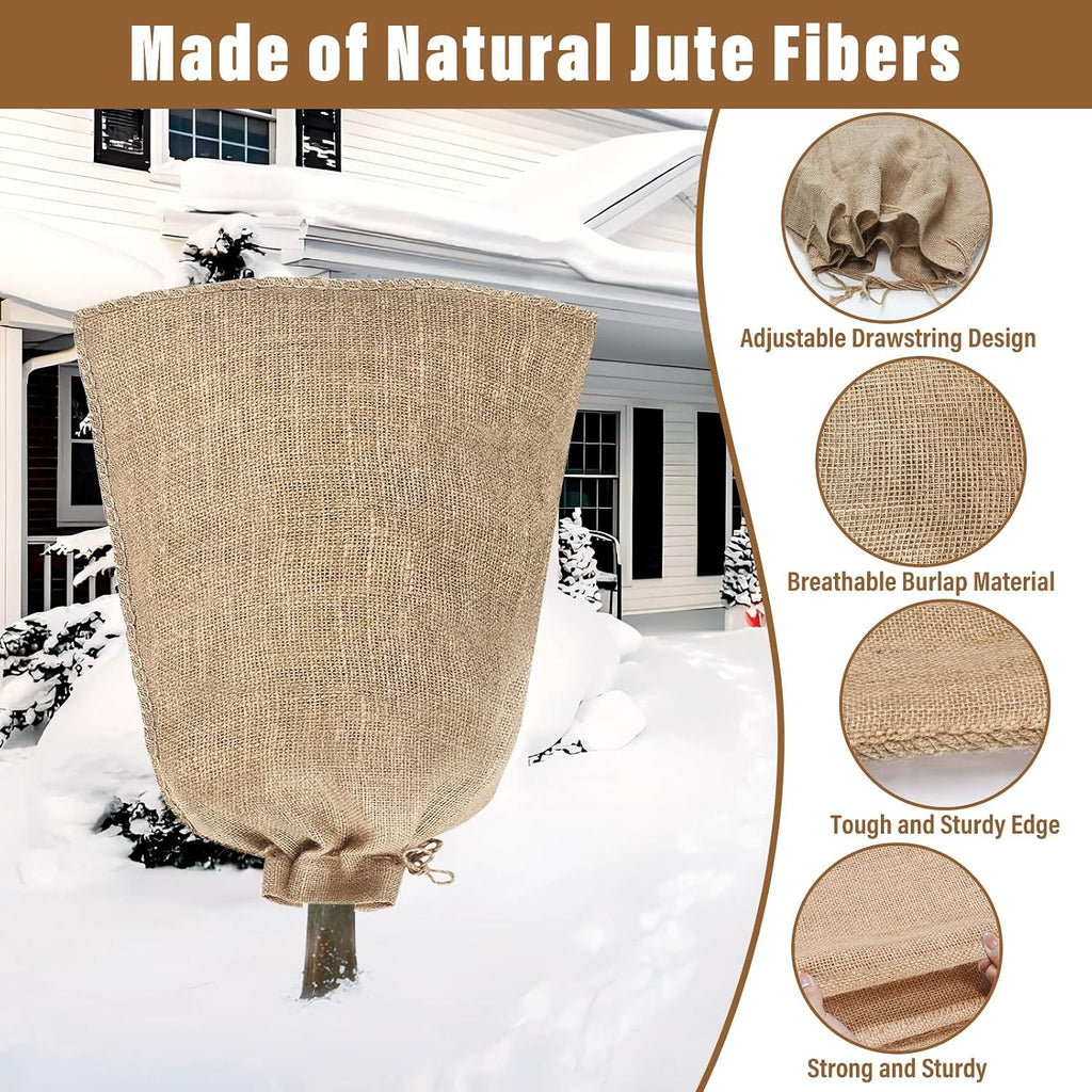 Riare 4 Packs 40 × 47 Inch Large Winter Plant Cover Bags with Drawstring