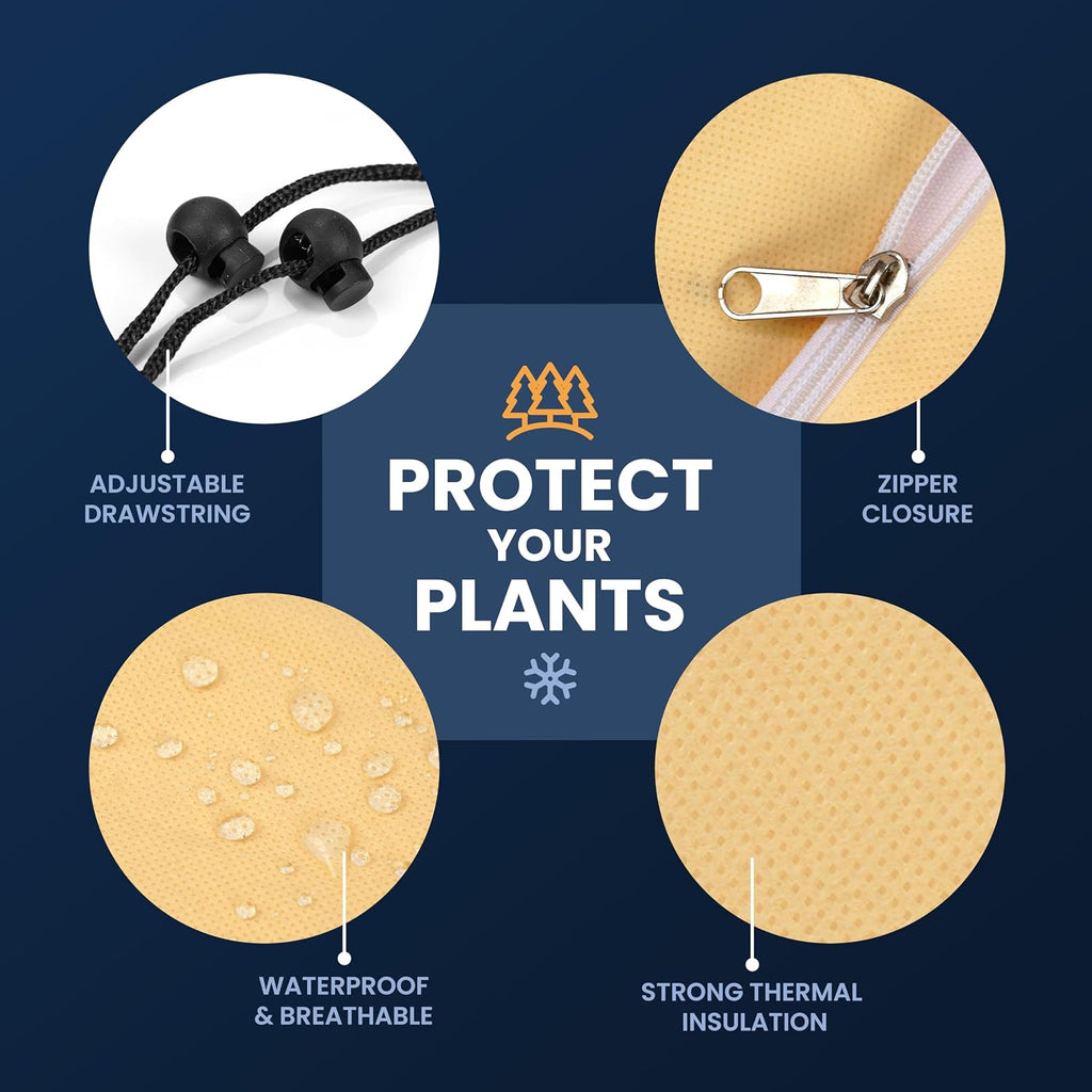 SCRUBIT Plant Covers Freeze Protection, 60 x 70 in. Frost Cloths for Outdoor Plants Fruit Trees & Shrubs with Zipper