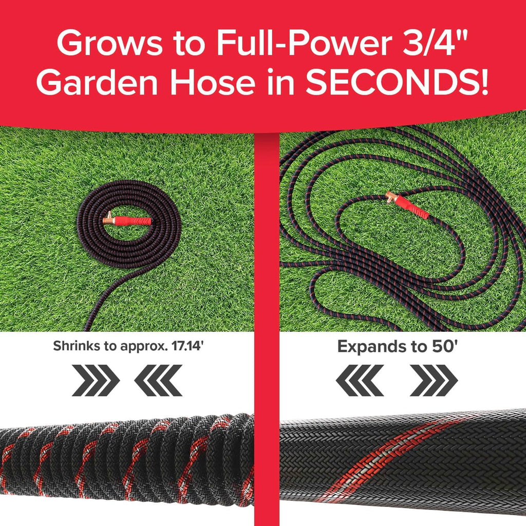 Pocket Hose Ballistic 50 FT Expandable Garden Hose, No-Kink, As Seen on TV | Anti-burst sleeve reinforced with