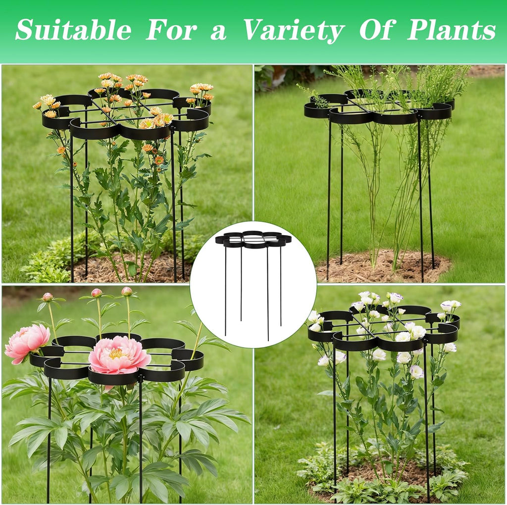 25" Peony Cages and Supports Elegant Modern Flower Support Stakes | Elegant Plant Support Ring for Peonies & Dahlias