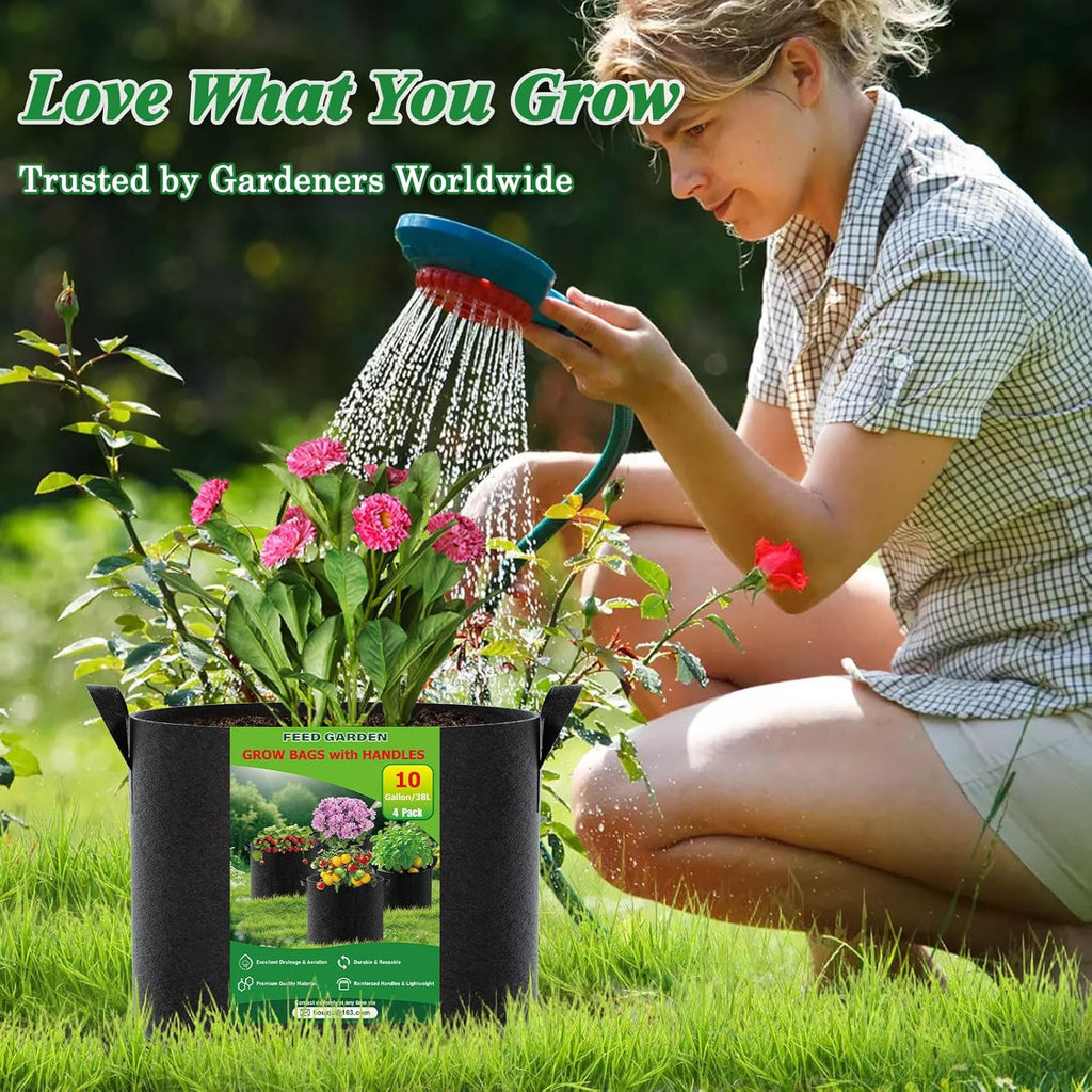 20 Gallon Plant Grow Bags 8 Pack 300G Fabric Pots with Handles | Excellent Drainage Promotes Healthy Root Growth