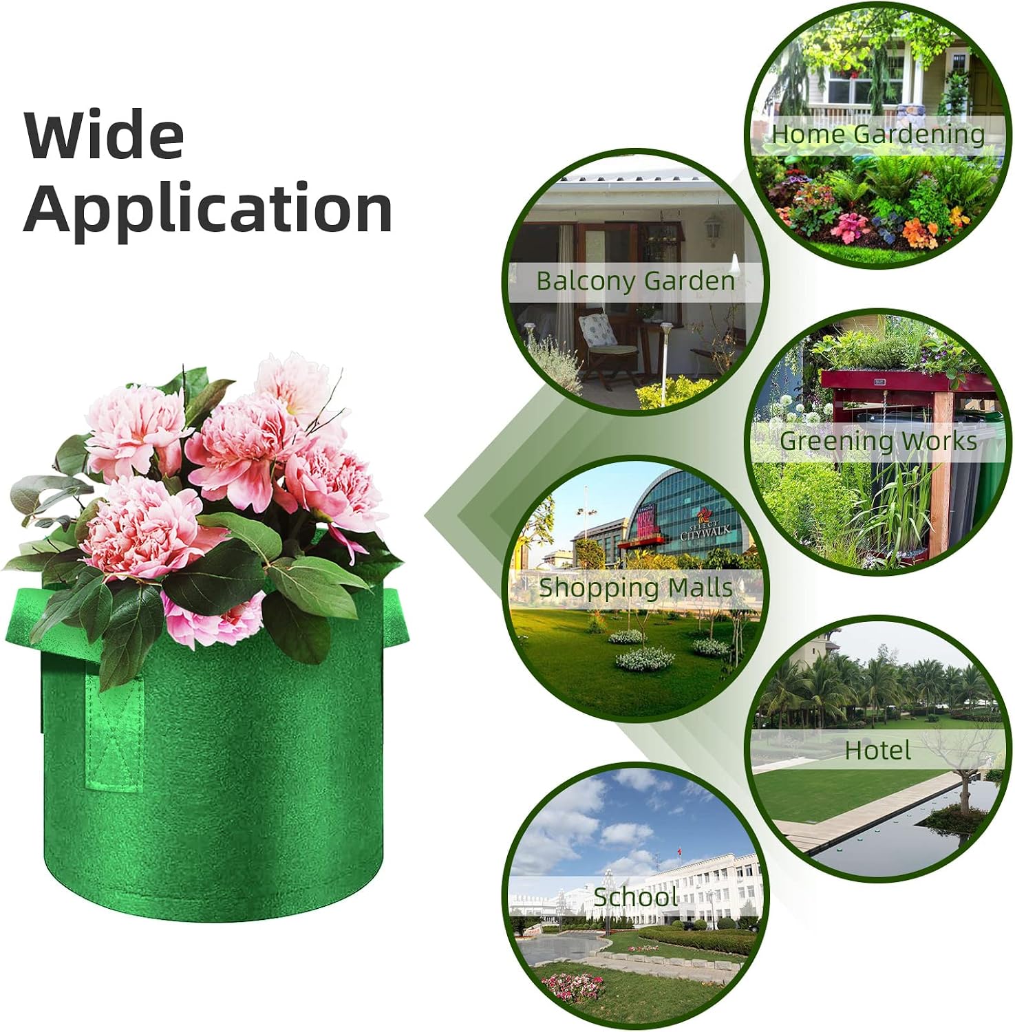 12-Pack 7 Gallon Plant Grow Bags, Thickened Nonwoven Fabric Pots with Handles, Vegetable Planter Bags Containers, Cloth