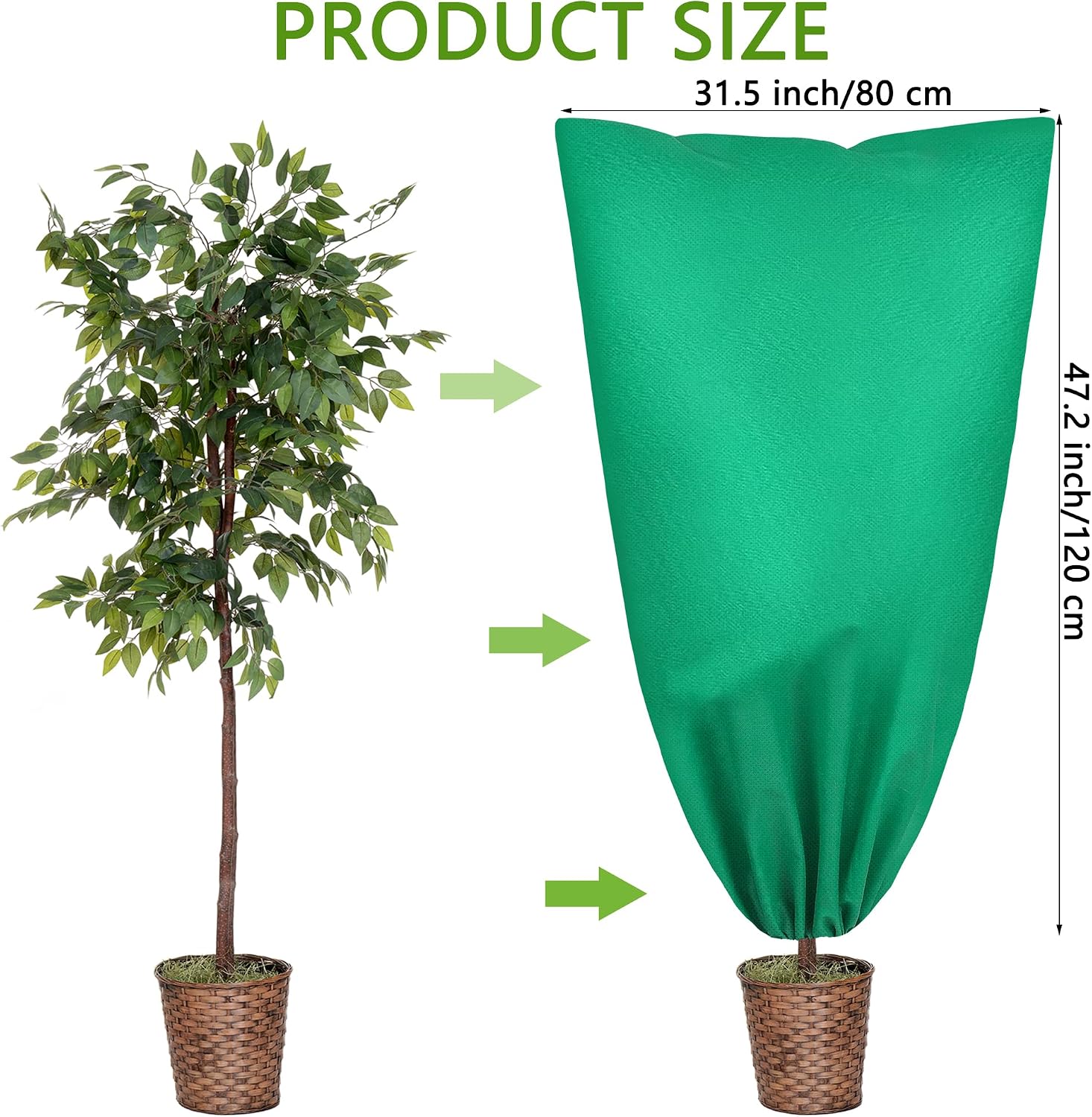 Hahood 10 Pieces Plant Covers Freeze Protection Winter Plant Frost Cover with Drawstring and Zipper Large Plant