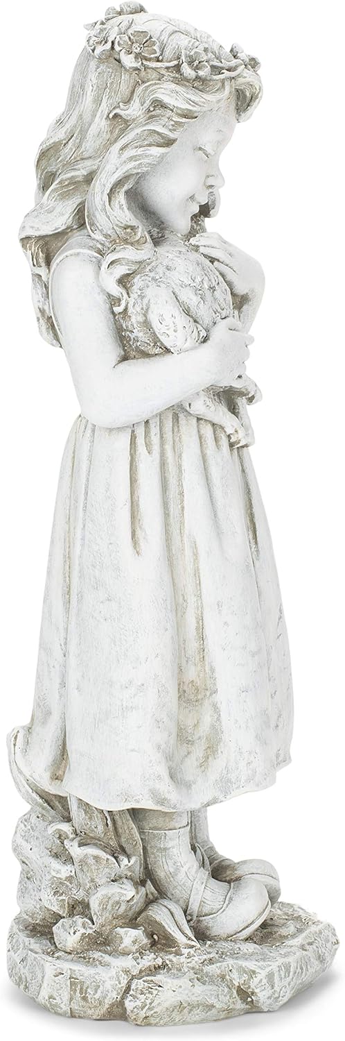 Joseph's Studio by Roman Inc. Girl with Lamb Garden Statue, Resin and Stone, Religious Sculpture, Garden Collection