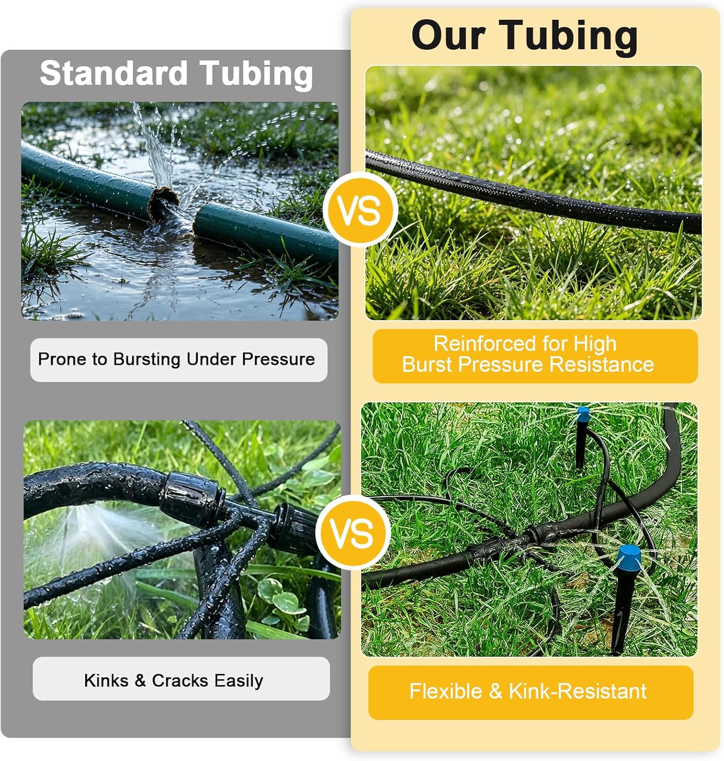 1/2 Inch Irrigation Tubing 50 FT, Drip Mainline for Raised Beds & Gardens | Cut to fit greenhouse rows and lawn edges;