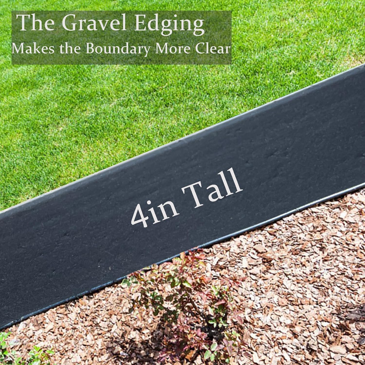 Landscape Edging Border 120FT, 4IN Tall Plastic Garden Edging | Lawn Edging Kit with 180pcs Spikes, Tool-Free Flexible