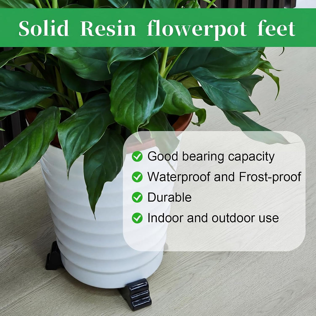 Kigeli 12 Pcs Resin Pot Feet for Outdoor Planters 3 Inch Long 1.5 Inch Tall Flower Handmade Elevator Plant Feet Frost