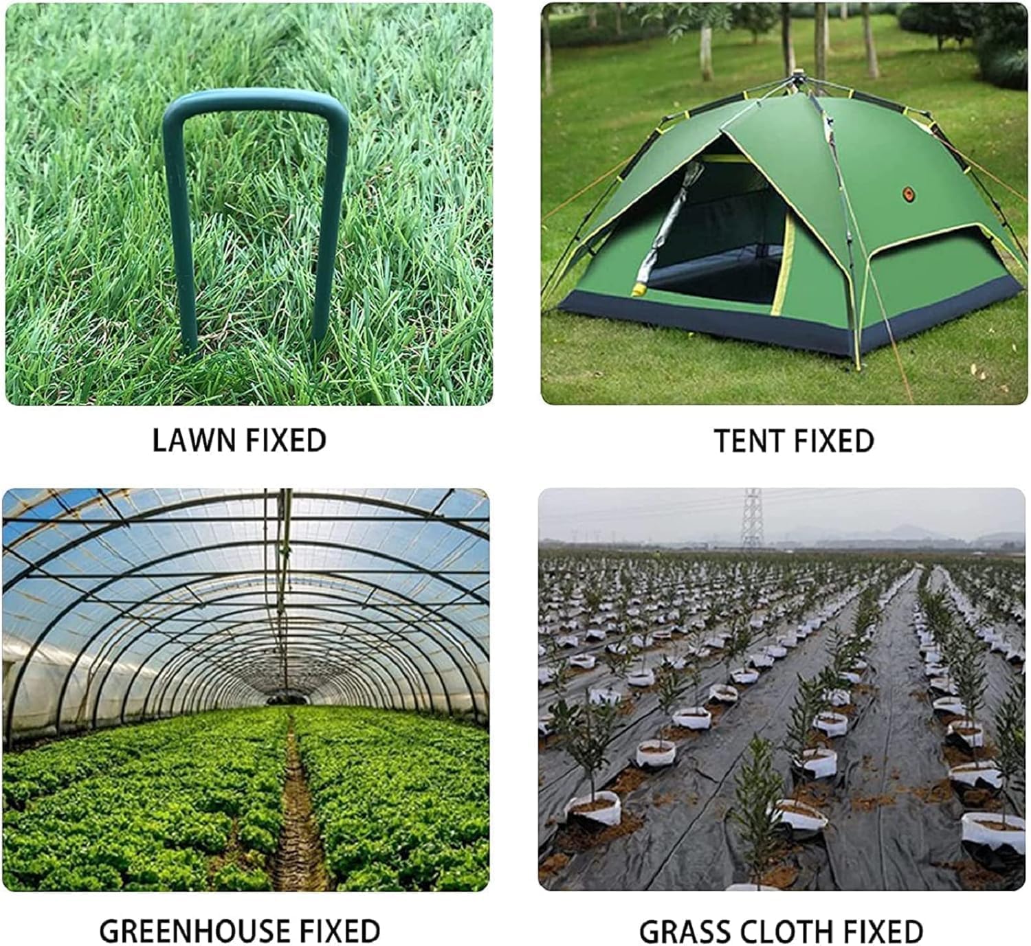 Artificial Turf Staples 6 Inch Heavy Duty 11 Gauge Green Coated Landscape Pins 100 Pack Galvanized Rust Resistant