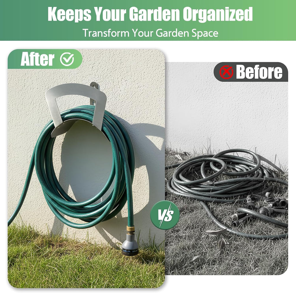 Primst Garden Hose Holder Wall Mount Hose Hanger Heavy Duty Metal Hose Bracket Water Hose Storage Organizer Durable