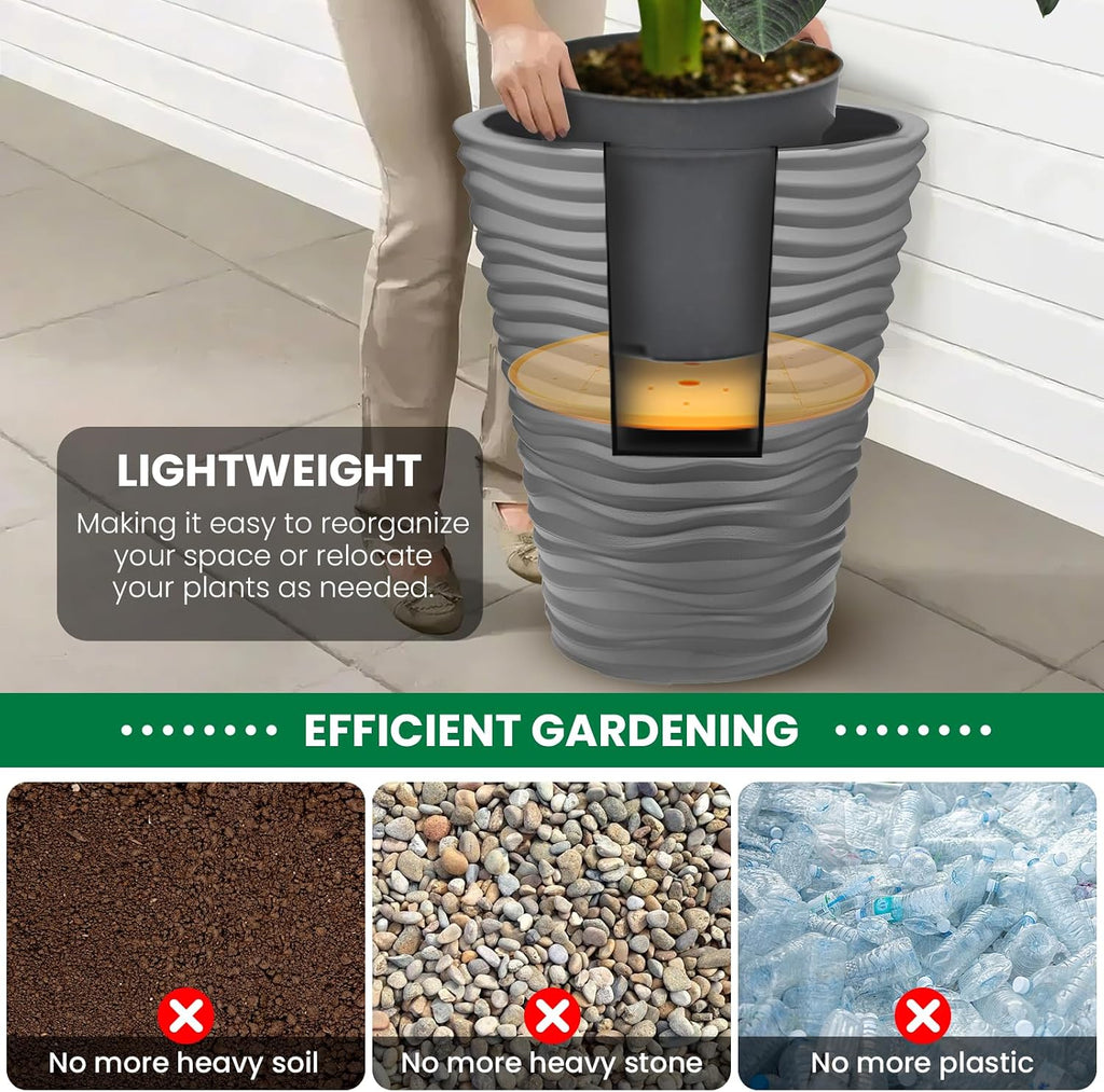 2-Pack Round Planter Insert - Plant Pot Insert, 18 inch | Use Less Potting Soil, Planter Accessories for Indoor &