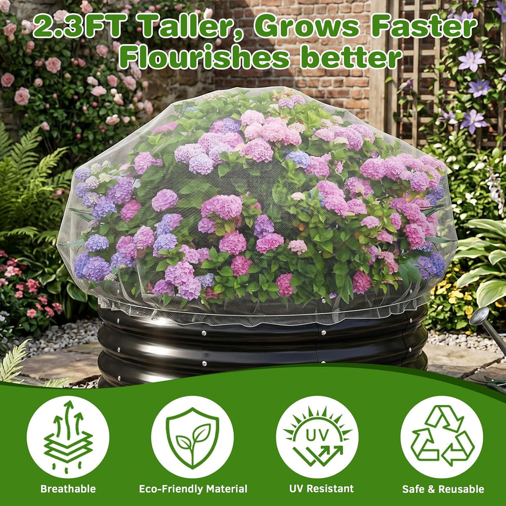 2 Pack Taller Garden Netting for 6x3FT Raised Beds with 10 Secured Clips | Ultra-Fine Mesh Plant Covers with