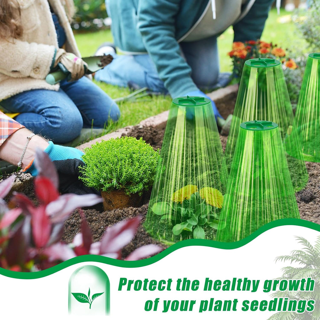 UQM 50 Pack Garden Cloches for Plants with Rotary Vent Cover Reusable | Bell Plant Protector Garden Protection from