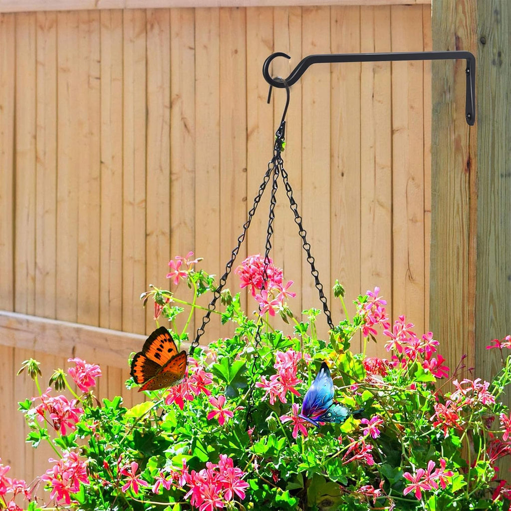 AILIN YELOKIE 12inch 4 Pack Plant Hanger, Sturdy Hanging Plant Hangers Outdoor, Bird Feeder Hanger for Bird Feeders