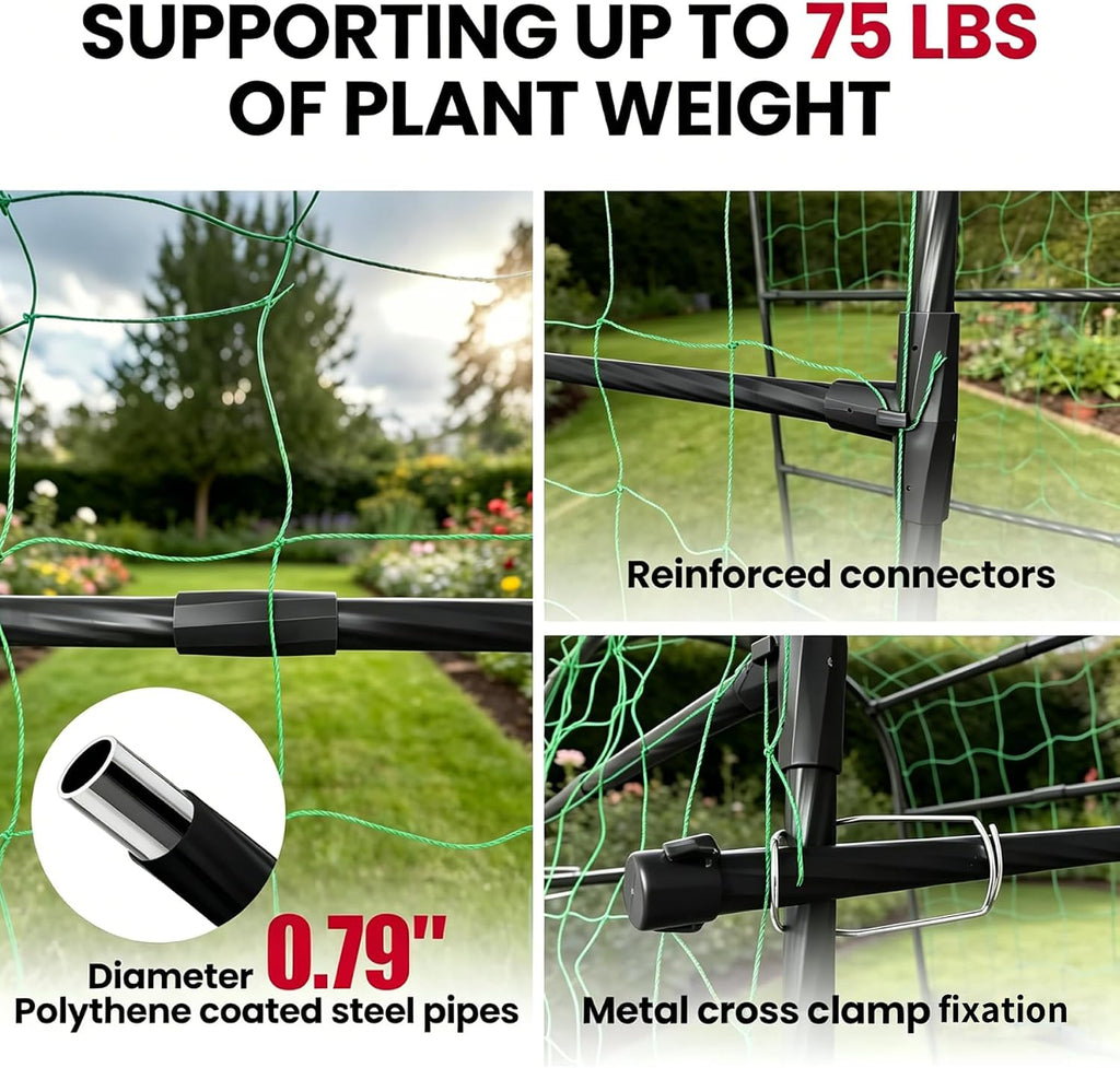 Miory Garden Arch Trellis for Climbing Plants Outdoor, 7ft Tall Plants Support Trellis for Climbing Vine Tomato