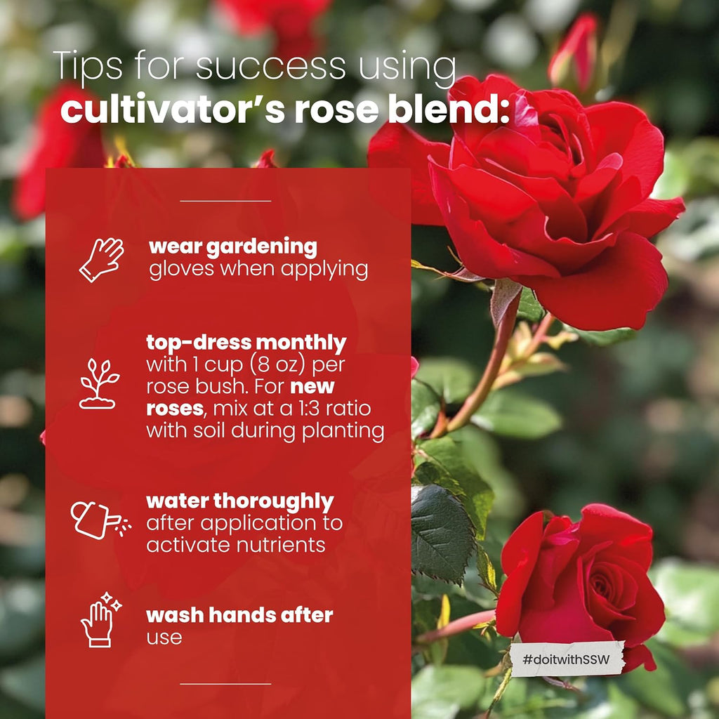 Soil Seed & Water Cultivator’s Rose Blend – Organic Fertilizer & Soil Amendment for Roses & Flowering Shrubs - OMRI