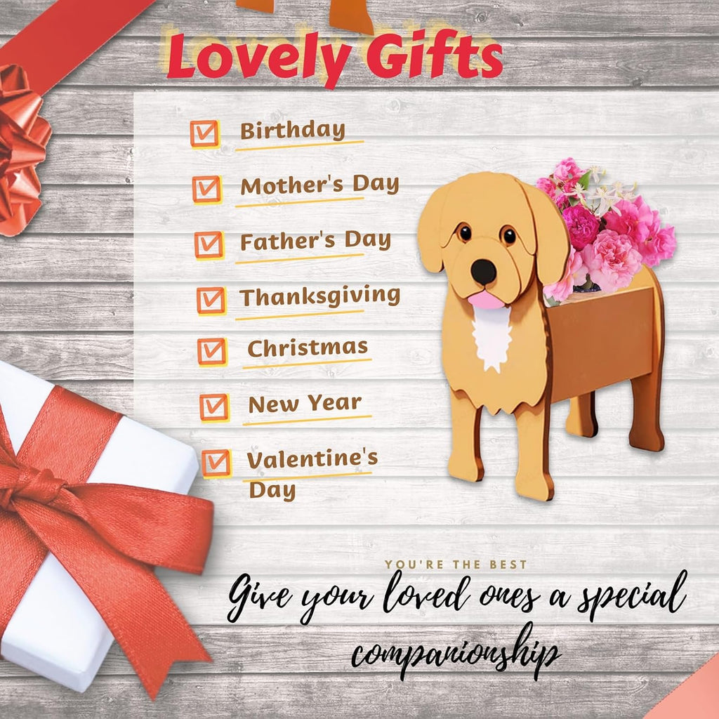 Cavoodle Dog Planter Pots, Animal Shaped Flower Pot | Cute Plant Gift for Women and Pet Lovers, Indoor Outdoor Garden