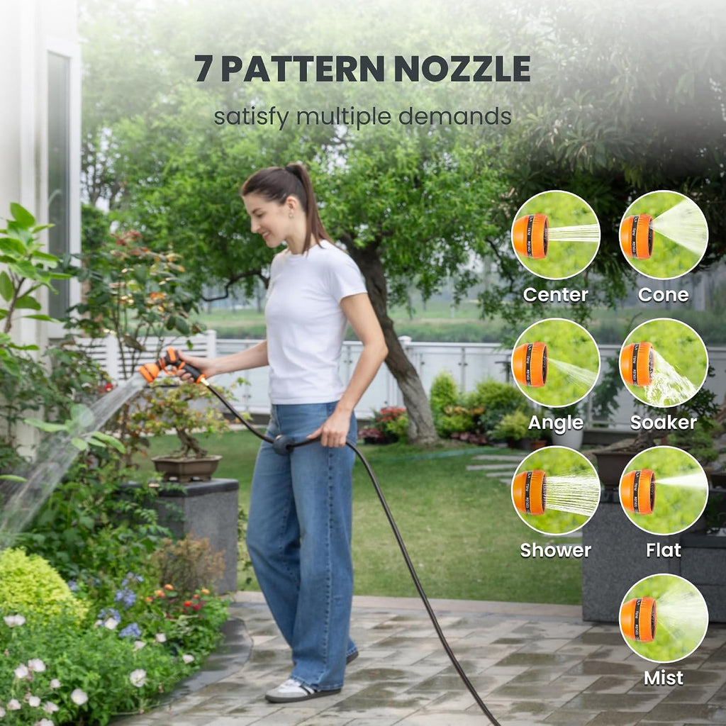 Giraffe Tools Retractable Garden Hose Reel 1/2"100FT Metal bracket | Wall Mount,Any Length Lock,Auto Rewind System,180°