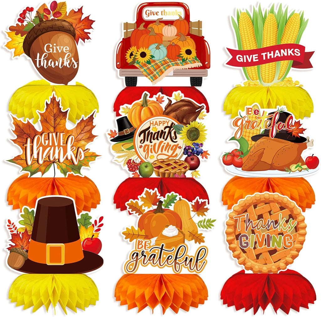 Thanksgiving Table Decorations, Fall Harvest Honeycomb Centerpieces