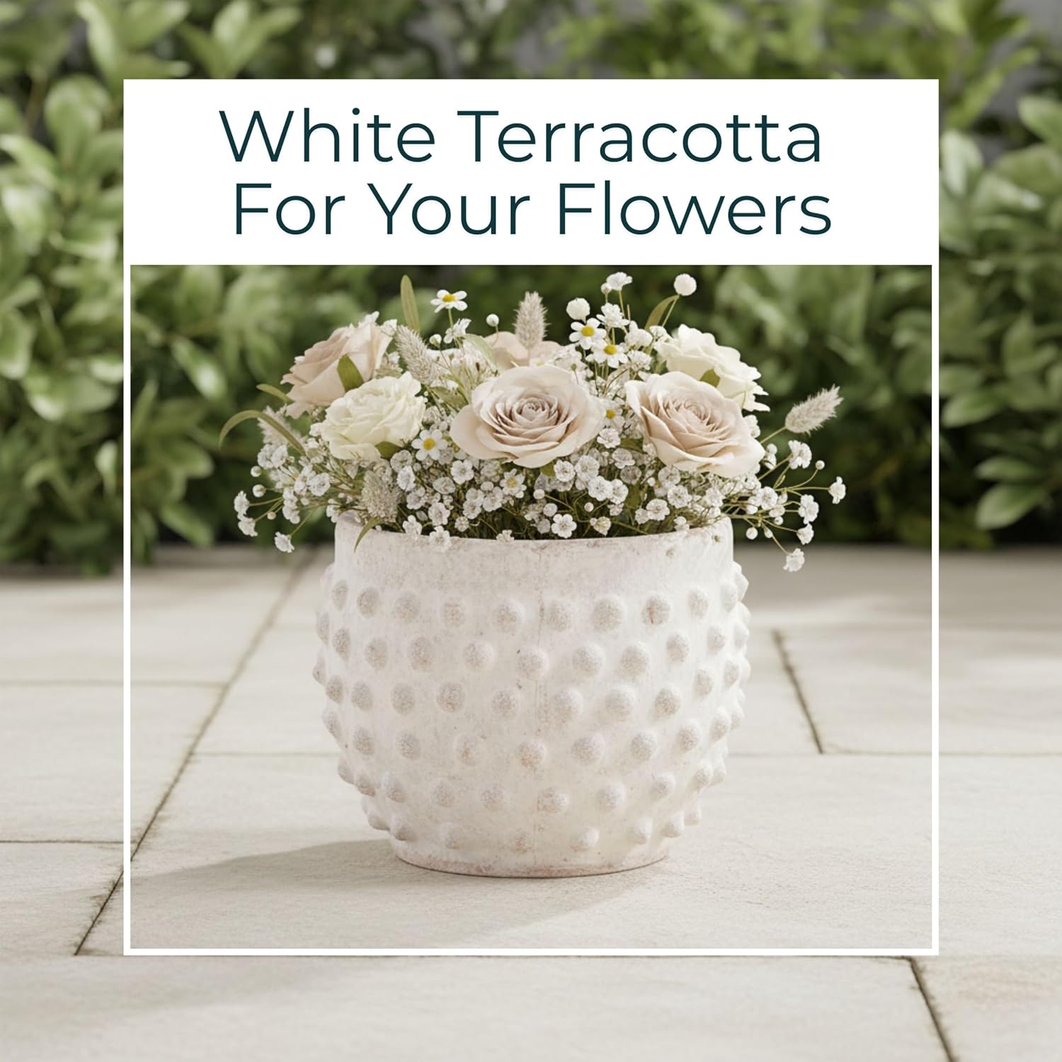 Garden Pottery Flower Pot with Bubble Texture – Decorative Round Terracota Planter for Indoor and Outdoor Plants –