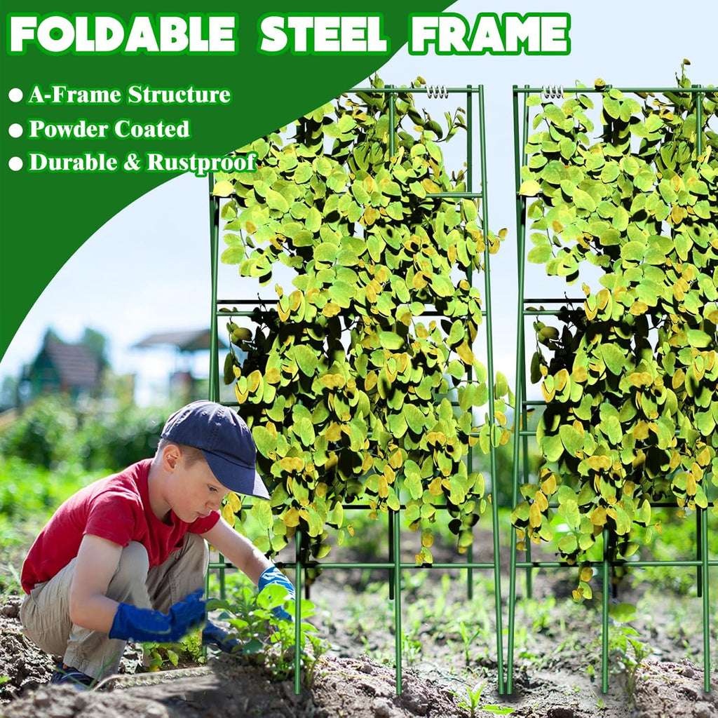 No Assembly Required Cucumber Trellis,2 Pack Trellis for Cucumbers,Outdoor Raised Bed Climbing Plant Support,A-Frame