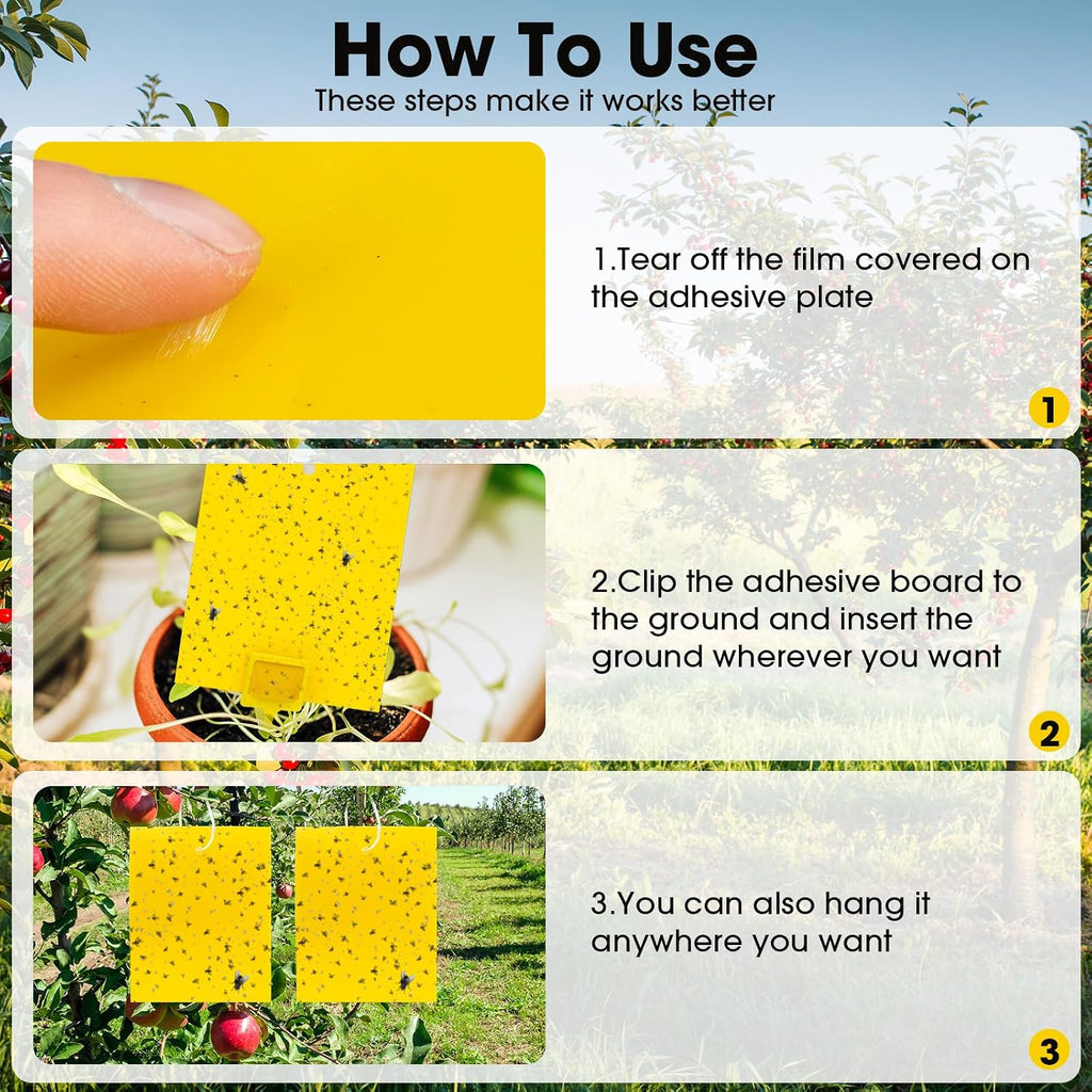 Qualirey 220 Pcs 7.87 x 9.84 Inch Yellow Sticky Traps for Plant Gnats Dual Sided Fruit Fly Sticky Traps for Indoor