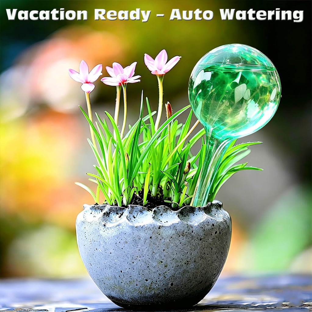 Self Watering Globes for Plant, Large Glass Outdoor Plant Watering Devices | Plant Self Watering Bulb for Vacation