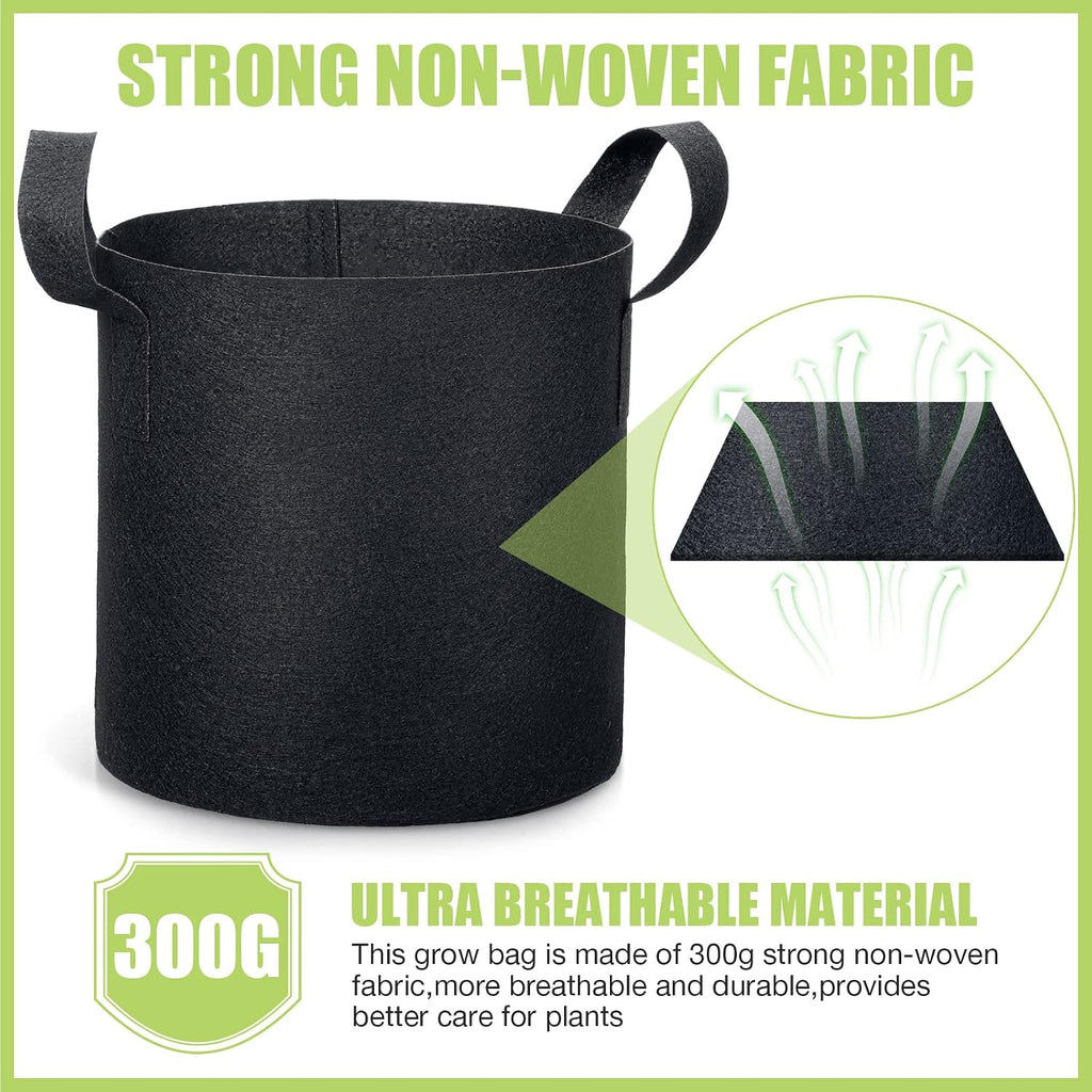 Boao 30 Pack 2 Gallon Grow Bags Aeration Fabric Pots for Plants with Handles Thickened Non Woven Grow Pots Bulk Plant
