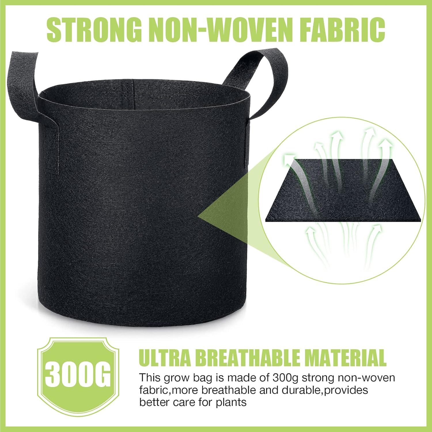Boao 30 Pack 2 Gallon Grow Bags Aeration Fabric Pots for Plants with Handles Thickened Non Woven Grow Pots Bulk Plant