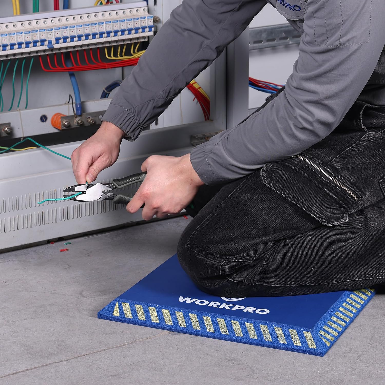 WORKPRO Extra Thick Kneeling Pad, Blue, 28 x 16 x 1.2in | Soft NBR Foam Knee Cushioning, Extra Large Foam Kneeler Mat