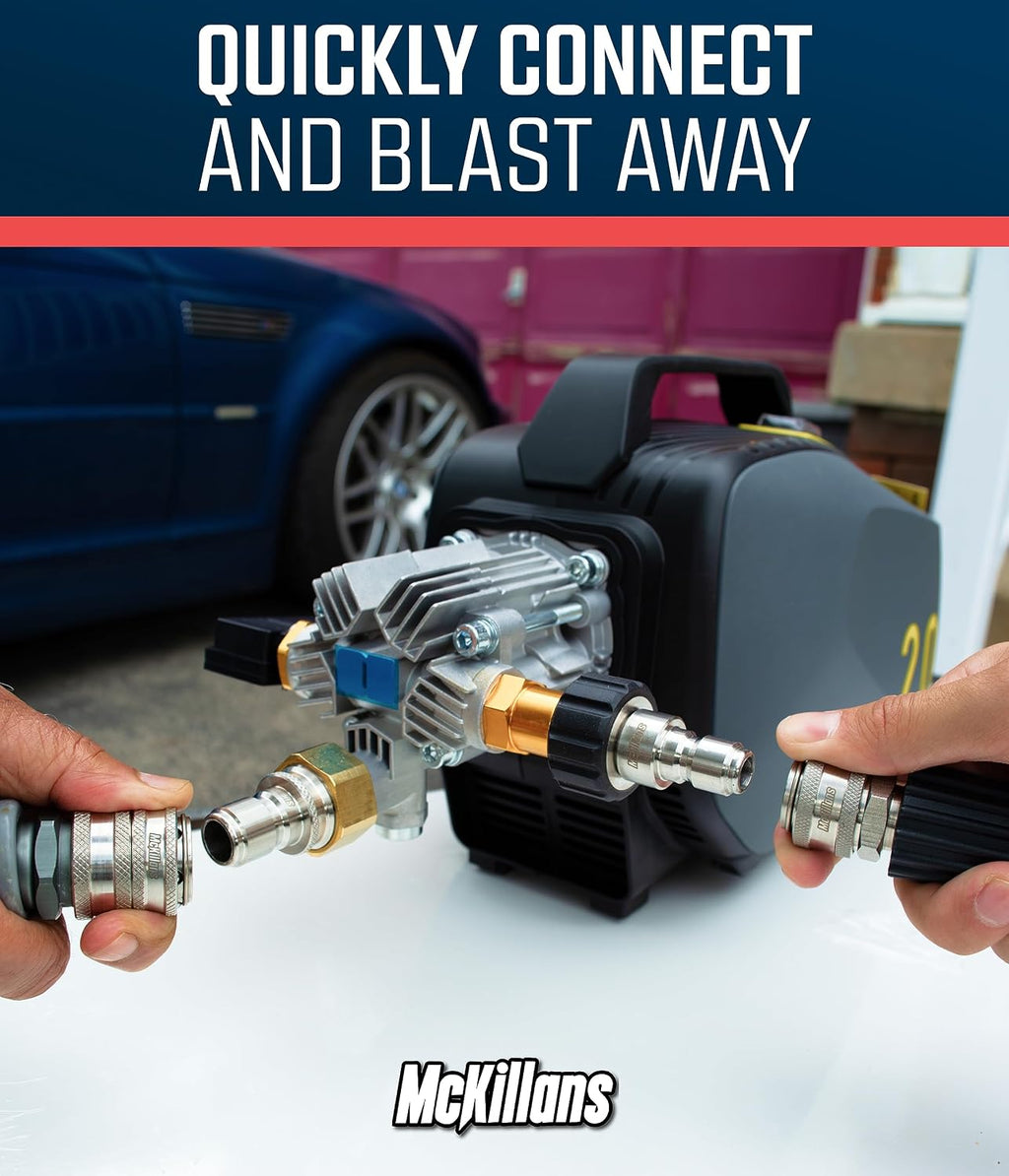 McKillans® M22-14mm Pressure Washer Quick Connect Kit, M22-14mm to 3/8" Male Female Quick Disconnect Kit for Power
