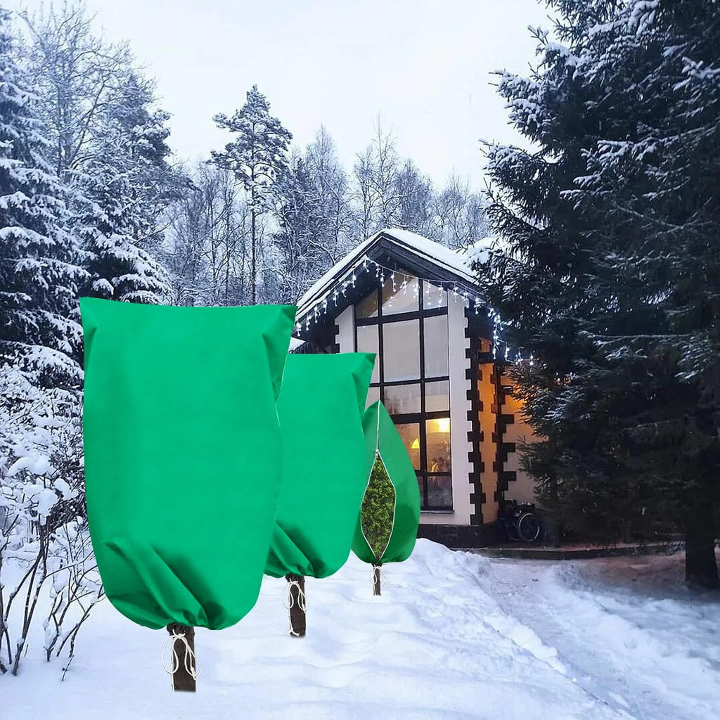 Plant Covers Freeze Protection, 2 Pack 78.7''W x 95.5''H Frost Covers with Zipper Drawstring, Plant Protection Bags for
