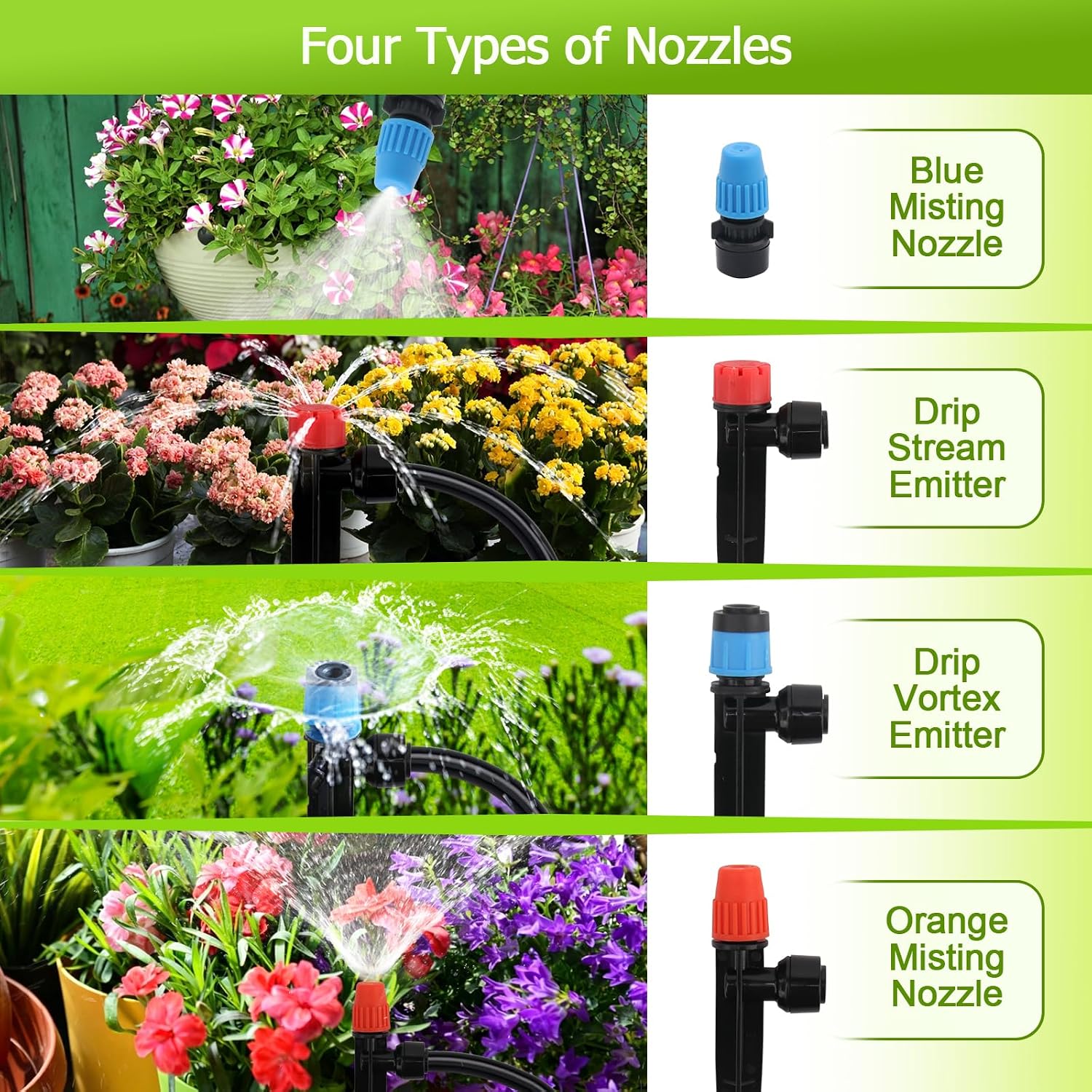 230FT Quick-Connect Drip Irrigation System Kit - 33FT 1/2" Main Tube & 197FT 1/4" Drip Line, Automatic Garden Watering