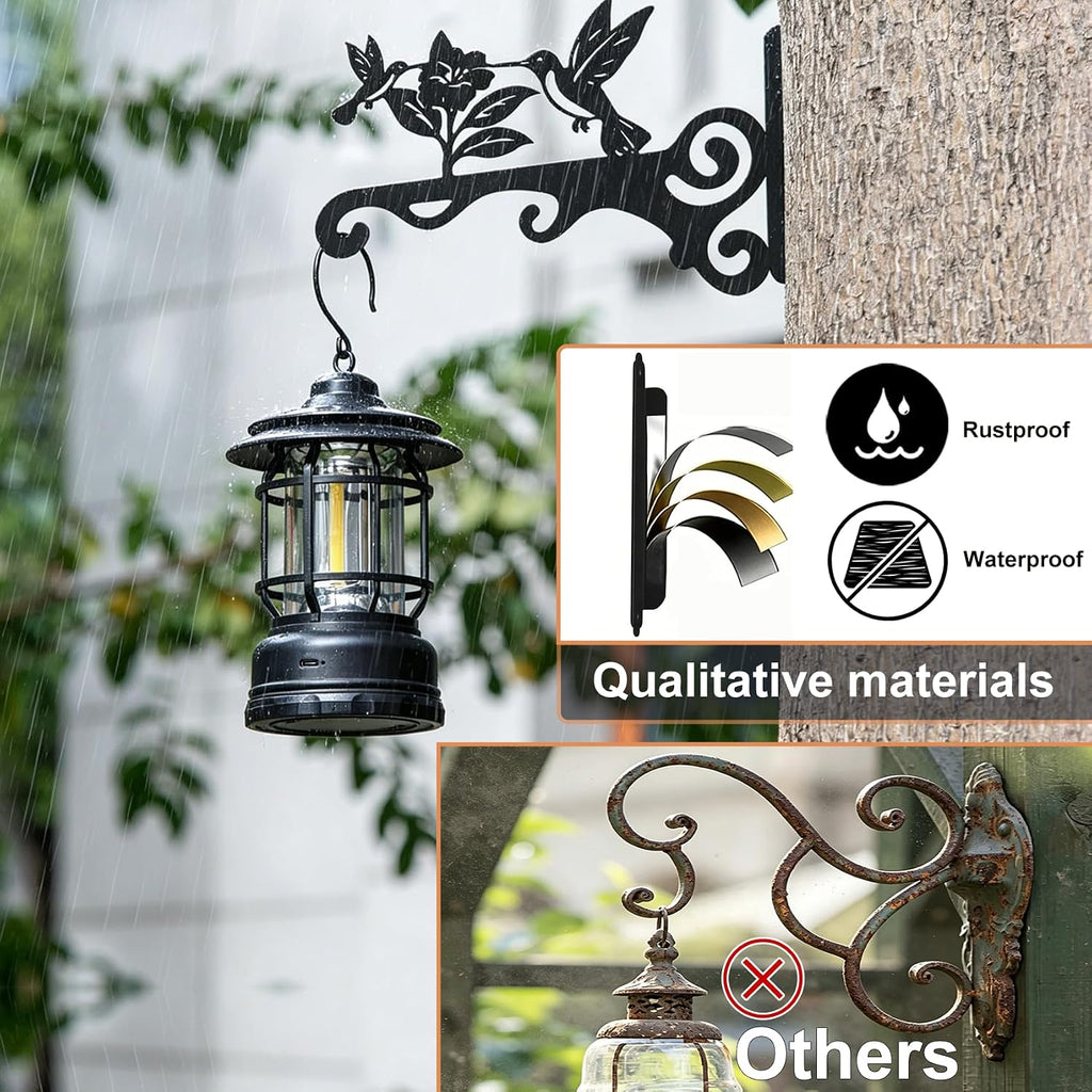 Elegant Bird Pattern Wall Hooks - 10/12/14 Inch Metal Plant Hangers for Indoor & Outdoor - Rust-Resistant Bracket for