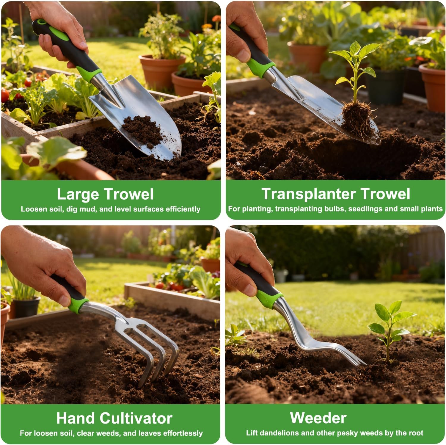 Yesker Gardening Tools 22-Piece Heavy Duty Garden Tool Set Gardening Supplies Gifts for Women Men Gardening Hand Tool