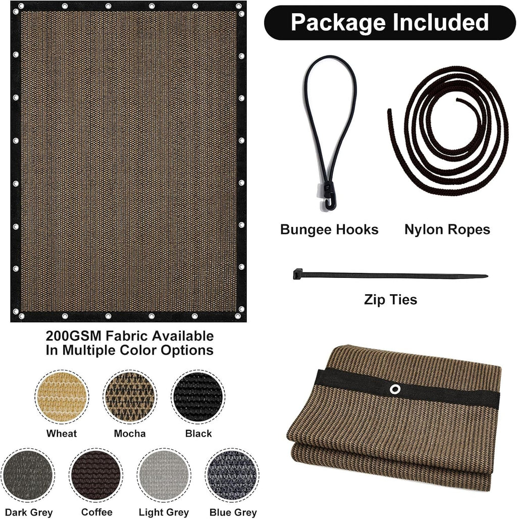 90% Sun Shade Cloth, 10 x 12 FT Pergola Shade Cover Canopy with Grommets, Sun Screen Fabric Tarp for Patio, Outdoor