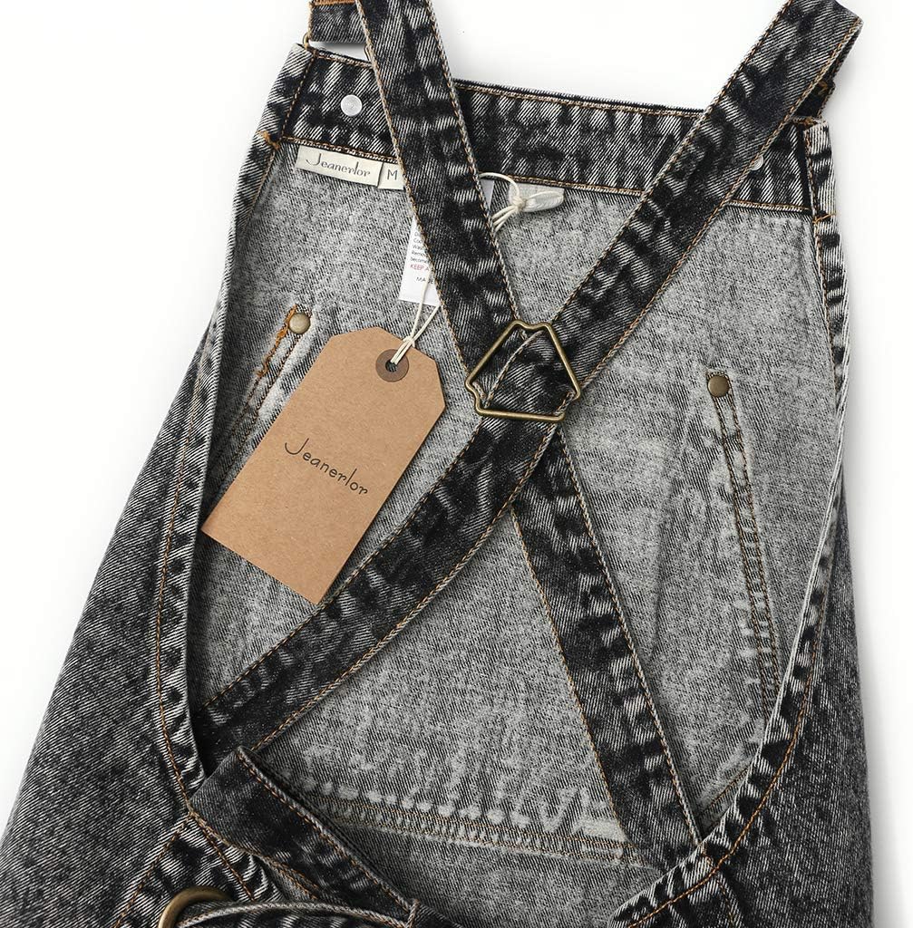 Jeanerlor - Denim Apron with Pockets for Hair Stylist Gardening Craftsmen Barista Women Hairdresser Jean Work Apron