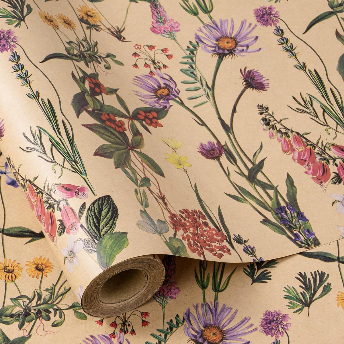 LeZakaa 10 Sheets Fathers Day Flower Wrapping Paper, Happy Father's Day Dad Theme Gift Wrap, Brown Kraft Floral Bouquet Paper for Men Husband Grandpa DIY Gift Packaging, 19.7 x 27.6In Each