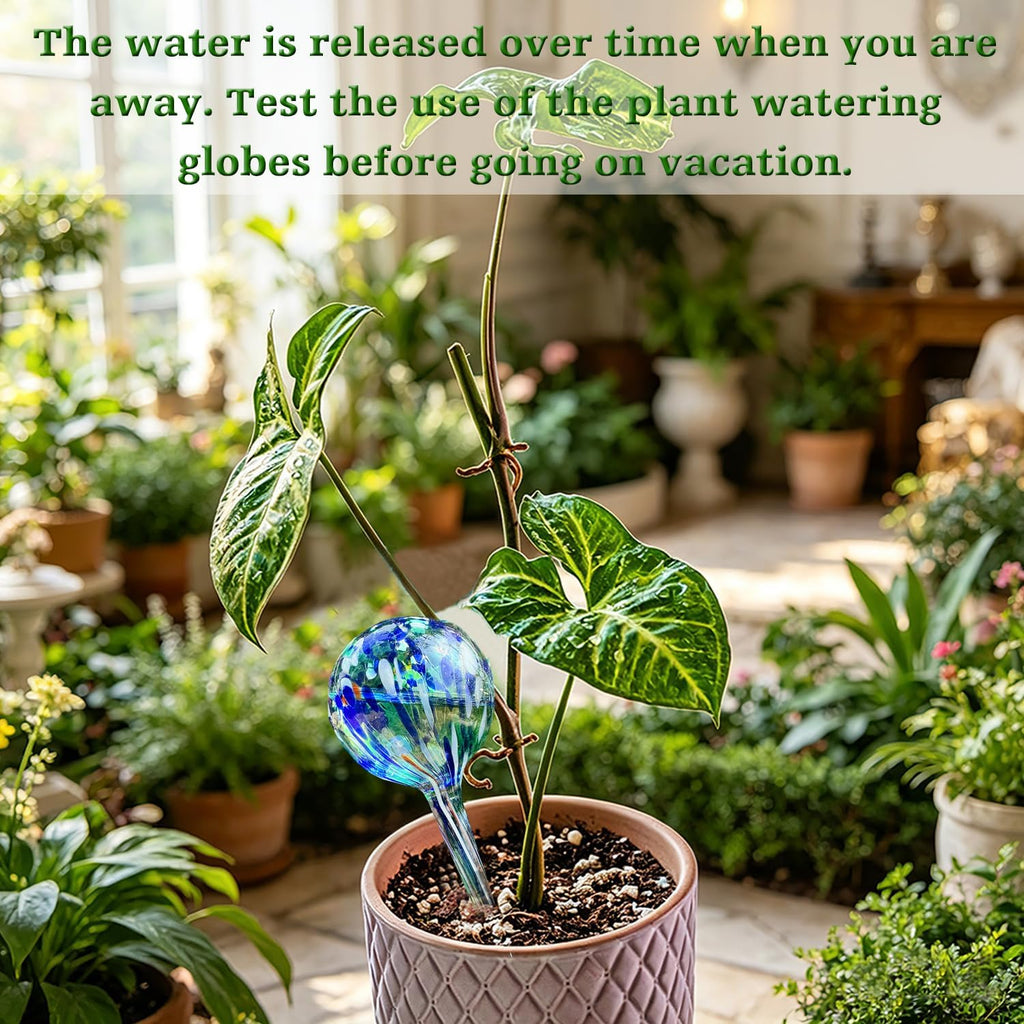 Plant Watering Globes - 6 Pack Colorful Glass Self Watering Bulbs for Plants, Automatic Plant Watering Devices for