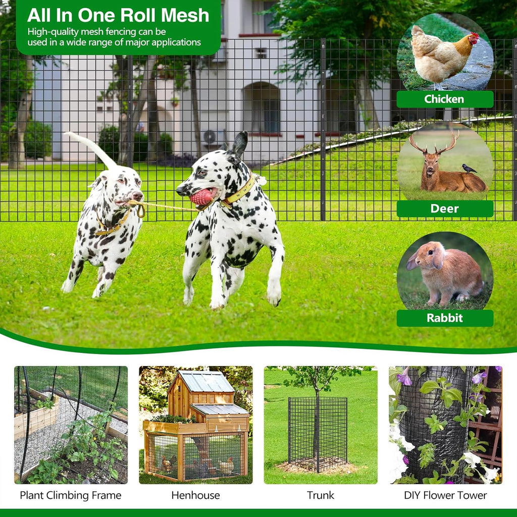 GILPWA Wire Fence, 36 in(H) X 50 ft(L) PVC Coated Welded Wire Fencing 2" X 2" 16GA Garden Border Vinyl Metal Chicken