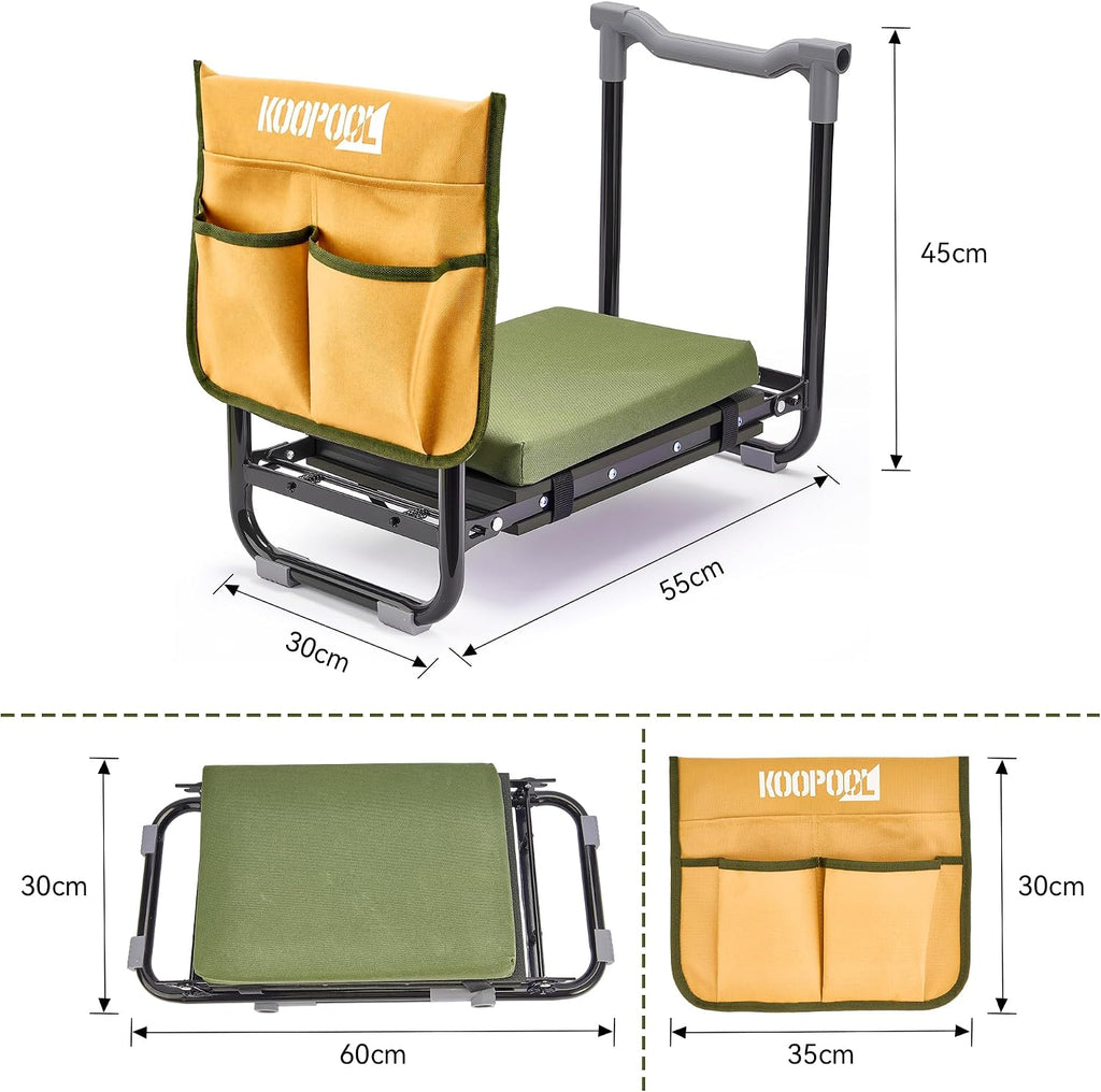 Garden Kneeler and Seat, Foldable Garden Stool, with Kneeling Pad & Bag | Garden kneeling pad, Garden stools for