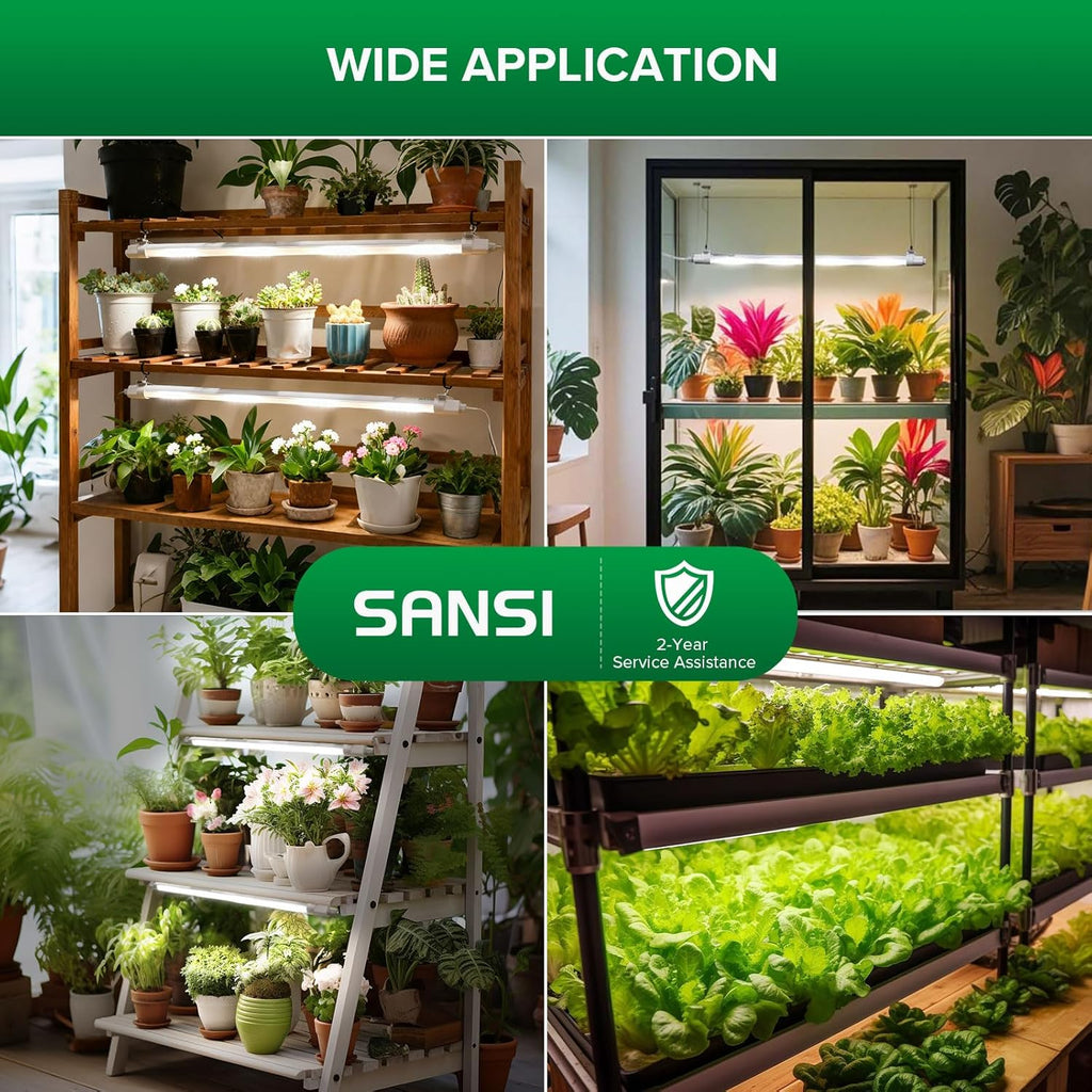 SANSI T8 Grow Lights for Indoor Plants, 25W Remote LED Plant Lights Strip | Full Spectrum Plant Lights for Indoor