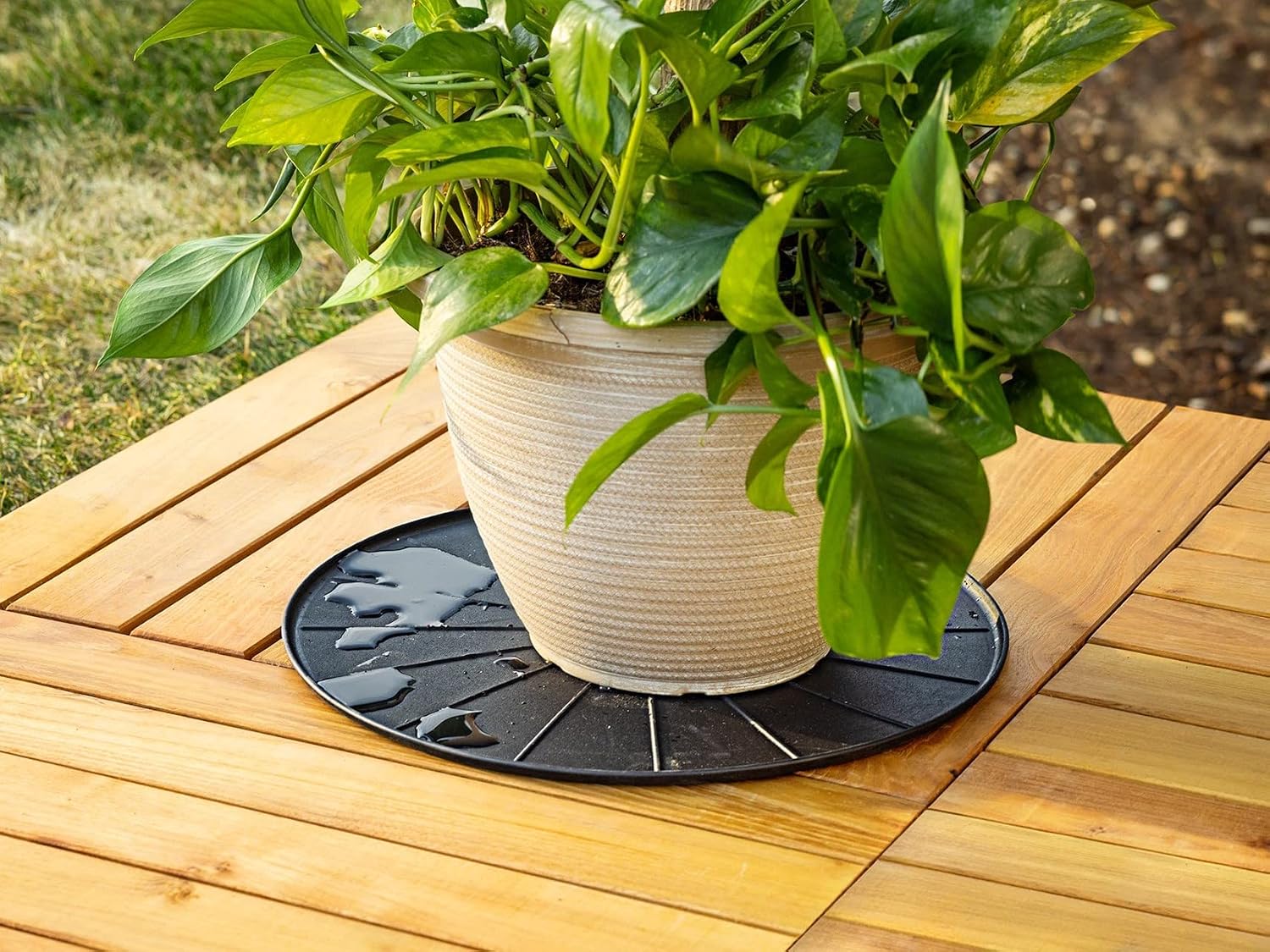 WeatherTech 15" Plant Mats/Coasters - for Floor Protection from Planter Spills, leaks and Soil (8A15CST2PKTC)- Terra