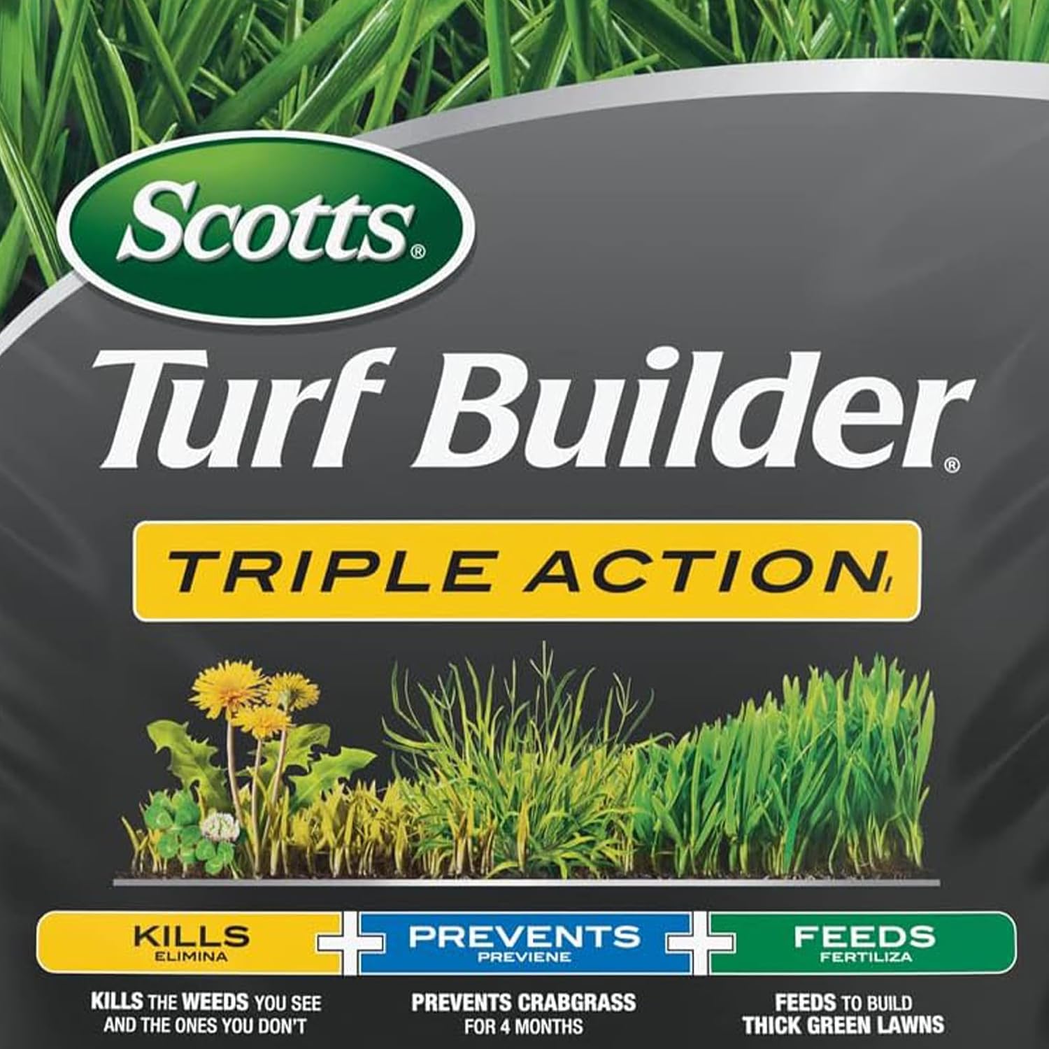 Scotts Turf Builder Triple Action1, 33.94 lbs. | Weed Control, Lawn Weed Killer, Crabgrass Preventer, and Grass