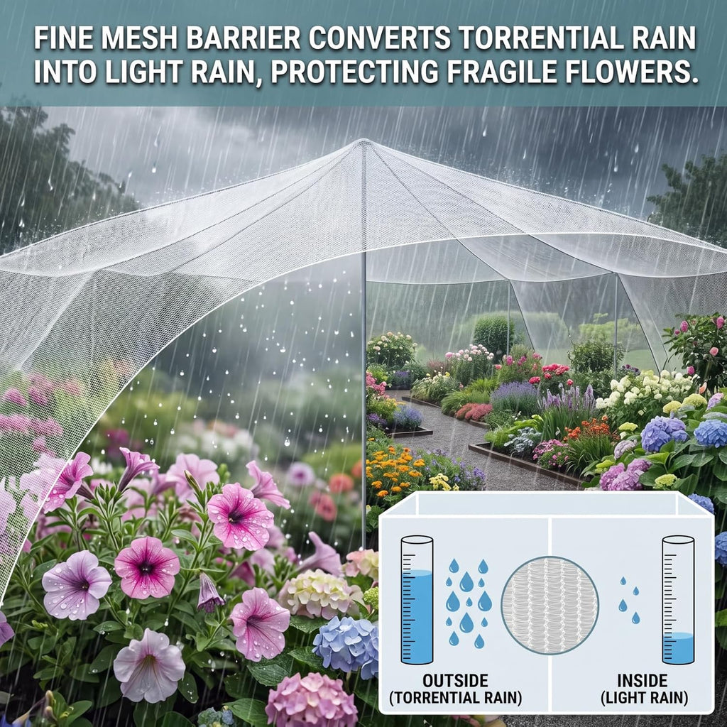 SATINIOR Garden Netting 16.3x10 Ft, Hail Netting, Heavy Duty Bird Net, Plant Protective Woven Mesh with Storage Bag, UV
