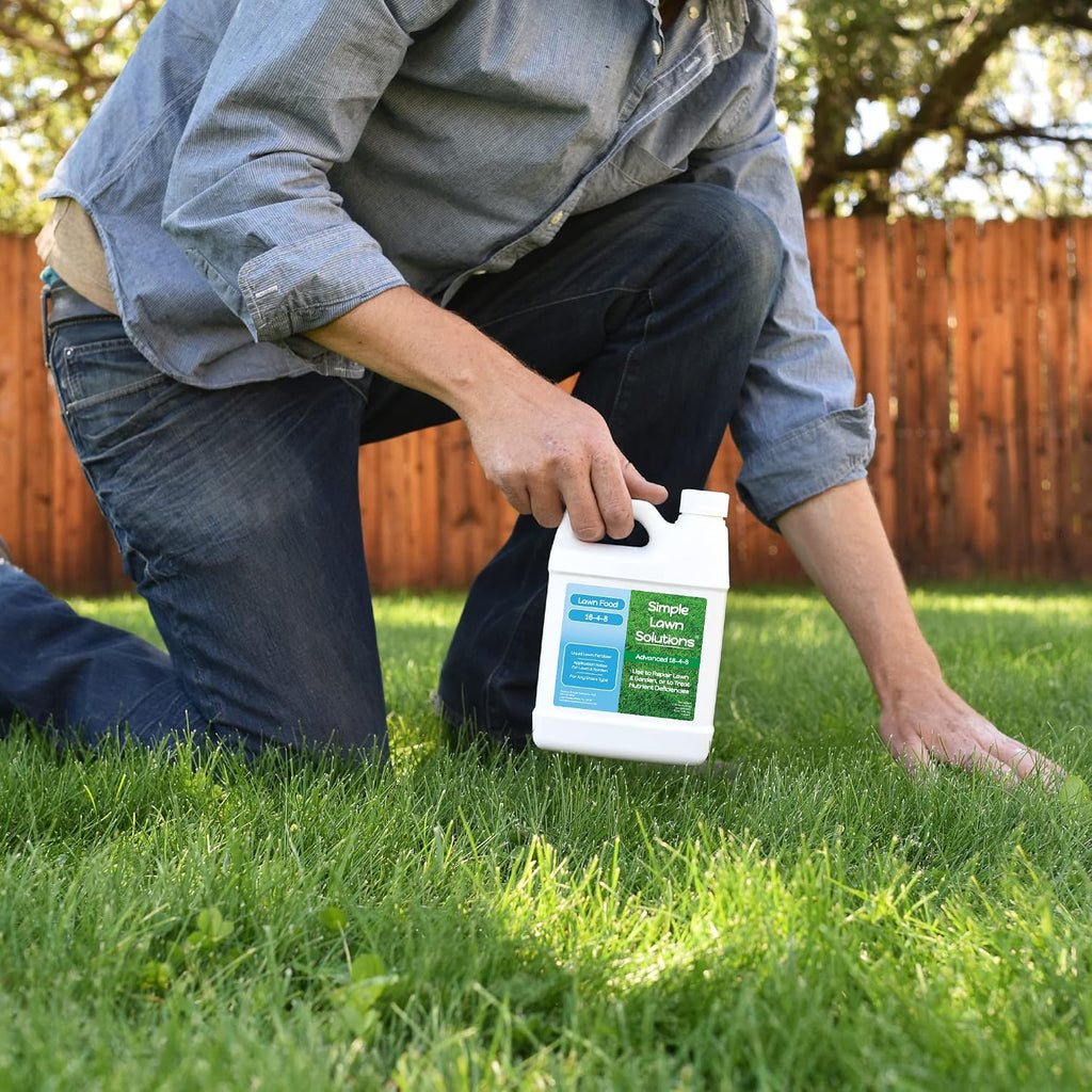 Advanced 16-4-8 Lawn Fertilizer - Liquid Lawn Food Spring & Summer Concentrated Spray - Any Grass Type- Fish and