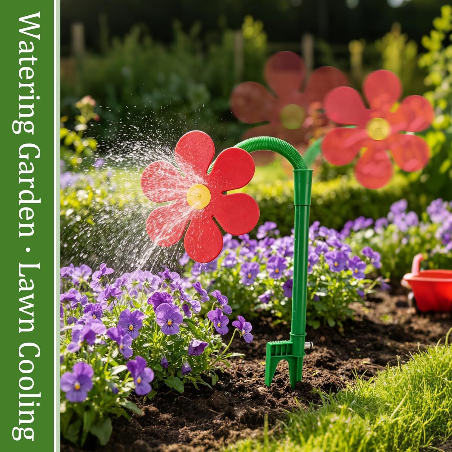 Crazy Daisy Sprinkler,360° Rotating Dancing Crazy Daisy Water Sprinkler for Lawn Garden, Funny Sunflower Water