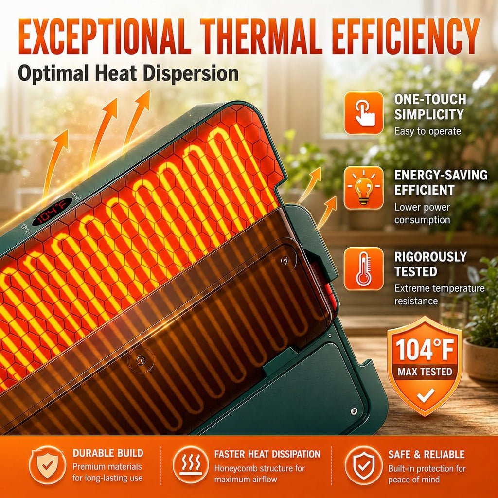 40-Cell Heated Seed Starter Kit with Grow Light & Humidity Dome | 1-24H Timer LED Light, Integrated Heat, Independent